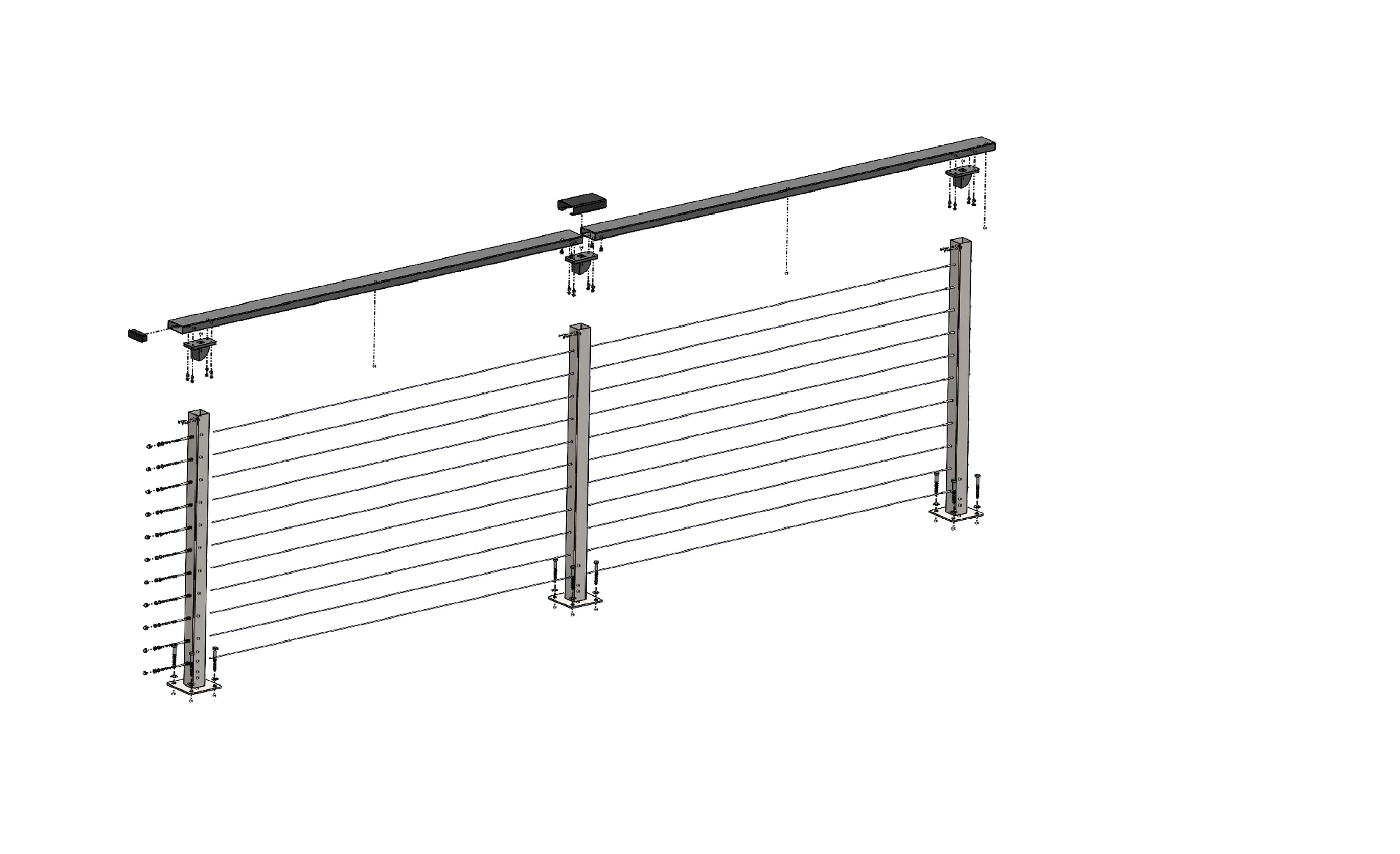 10 ft. Deck Cable Railing, 36 in. Base Mount, Black - Image 11