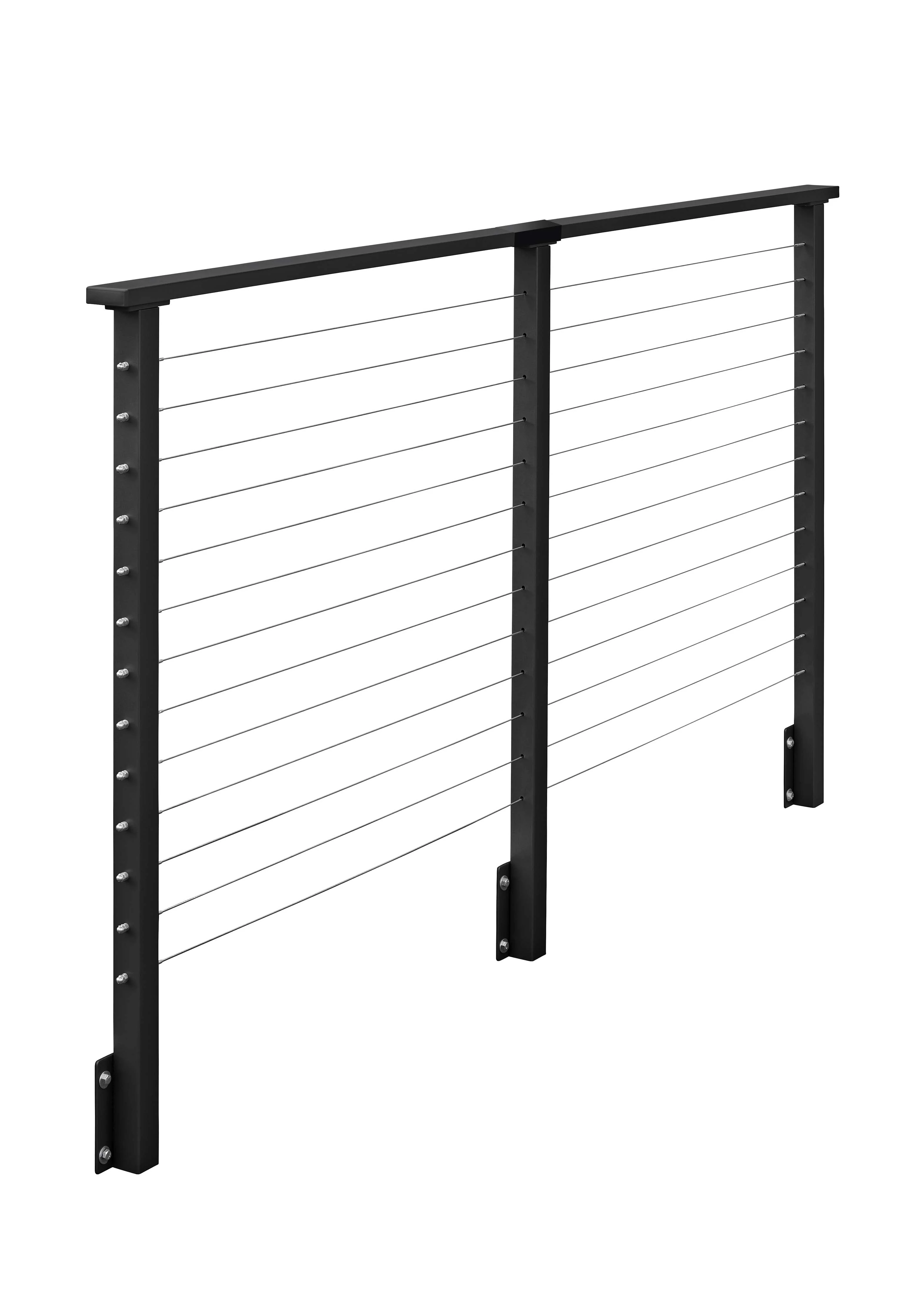 10 ft. Deck Cable Railing, 42 in. Face Mount, Black - Image 2