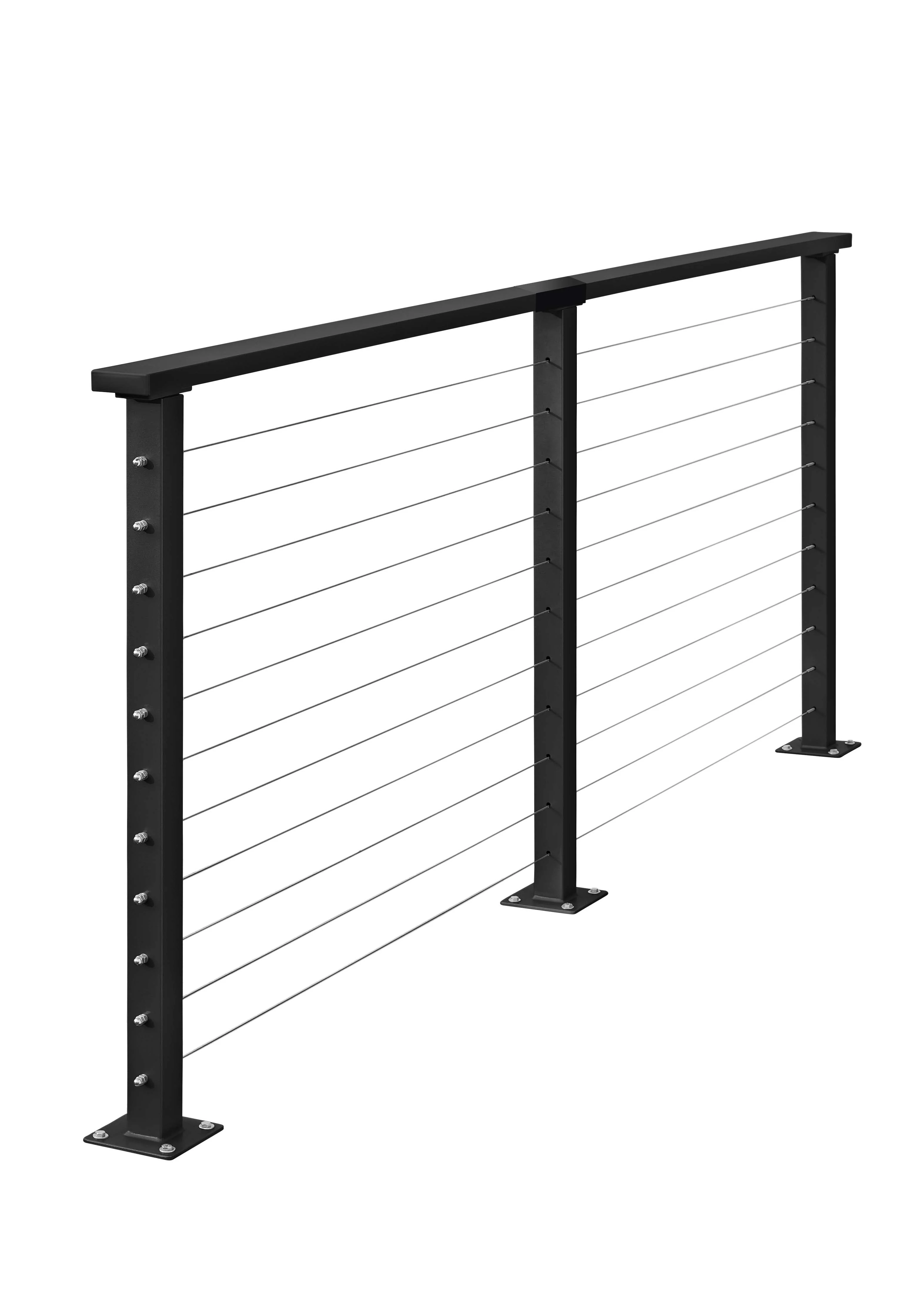 11 ft. Deck Cable Railing, 36 in. Base Mount, Black , Stainless - Image 2