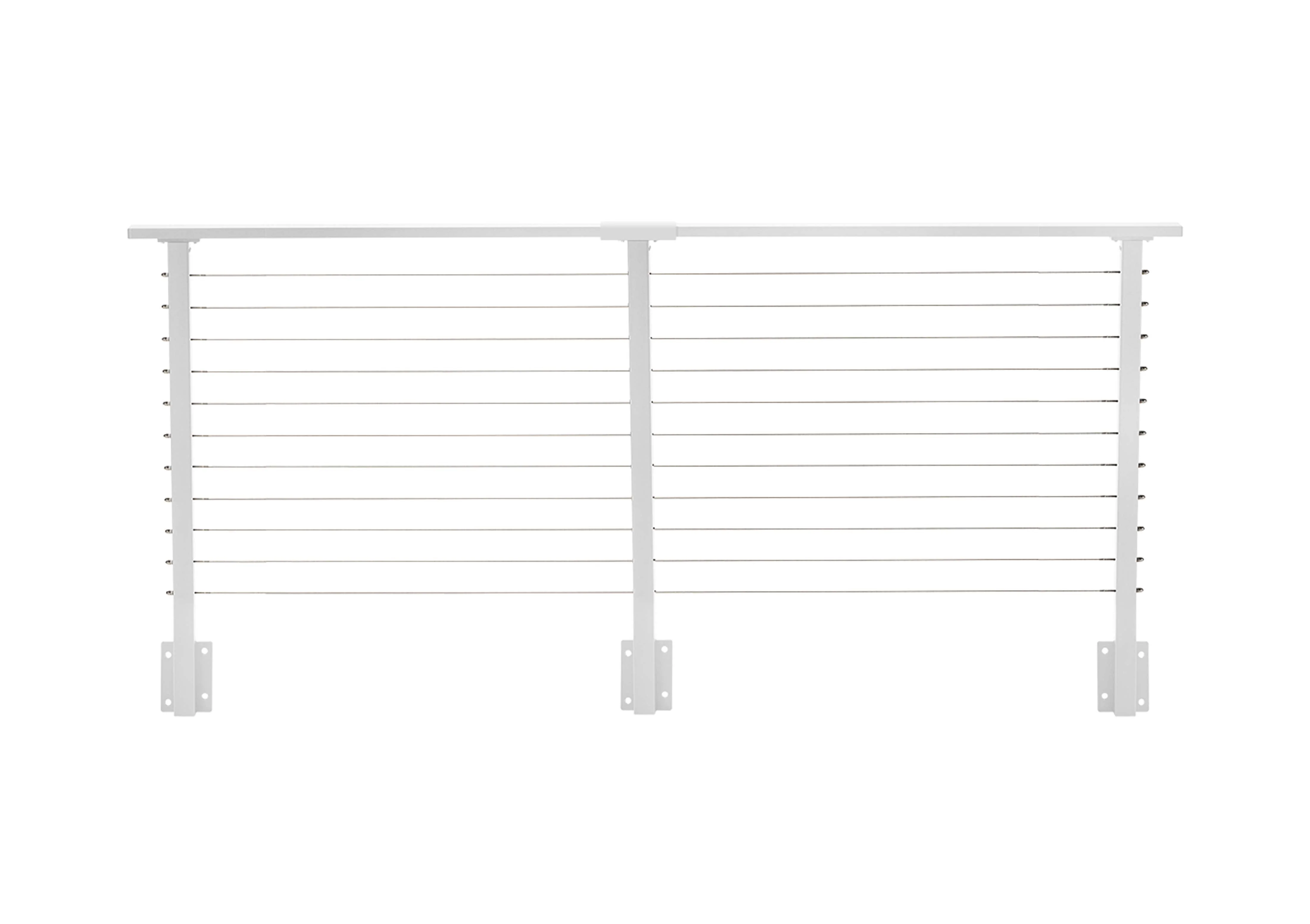 11 ft. Deck Cable Railing, 36 in. Face Mount, White , Stainless