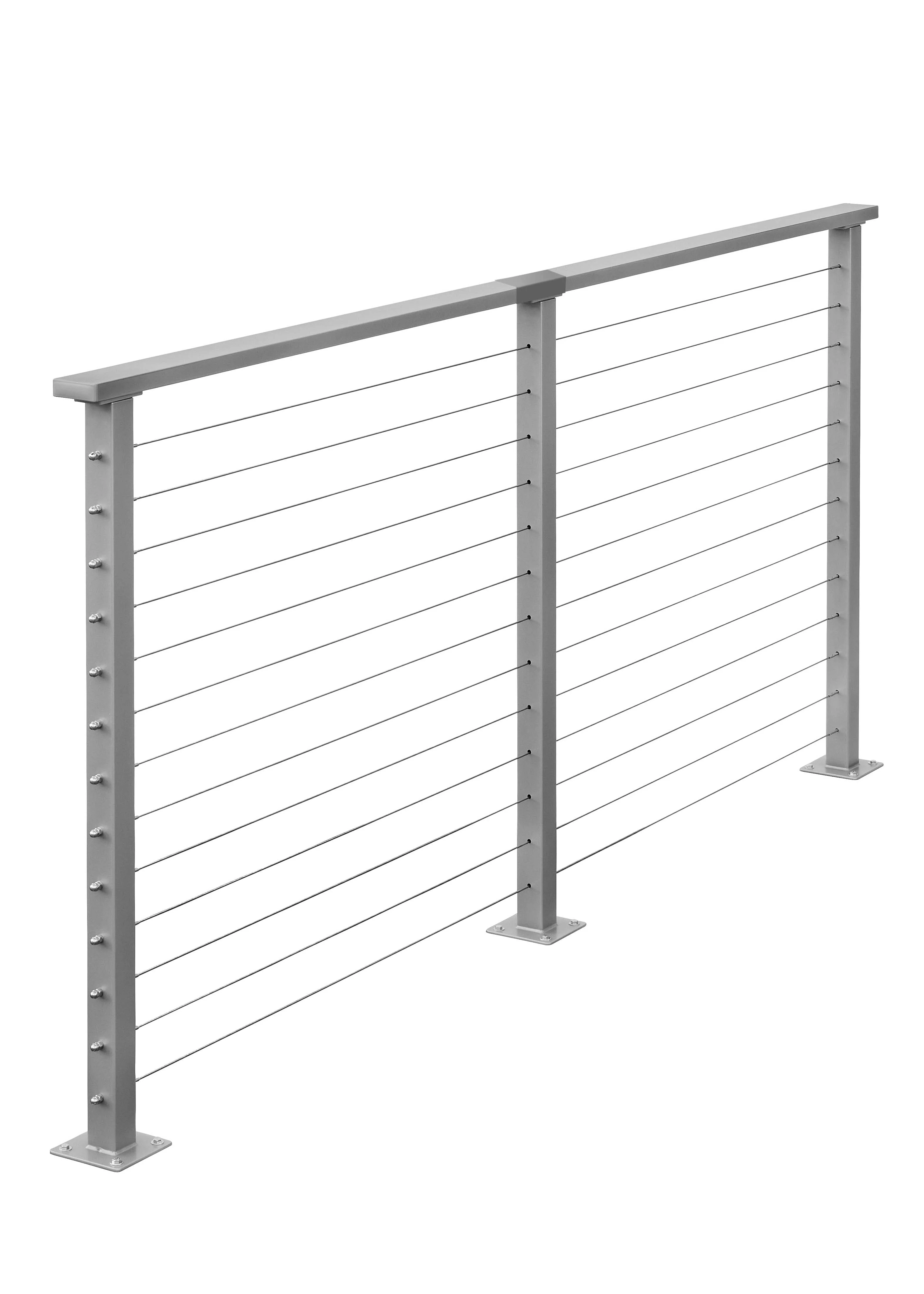 12 ft. Deck Cable Railing, 42 in. Base Mount, Grey - Image 2