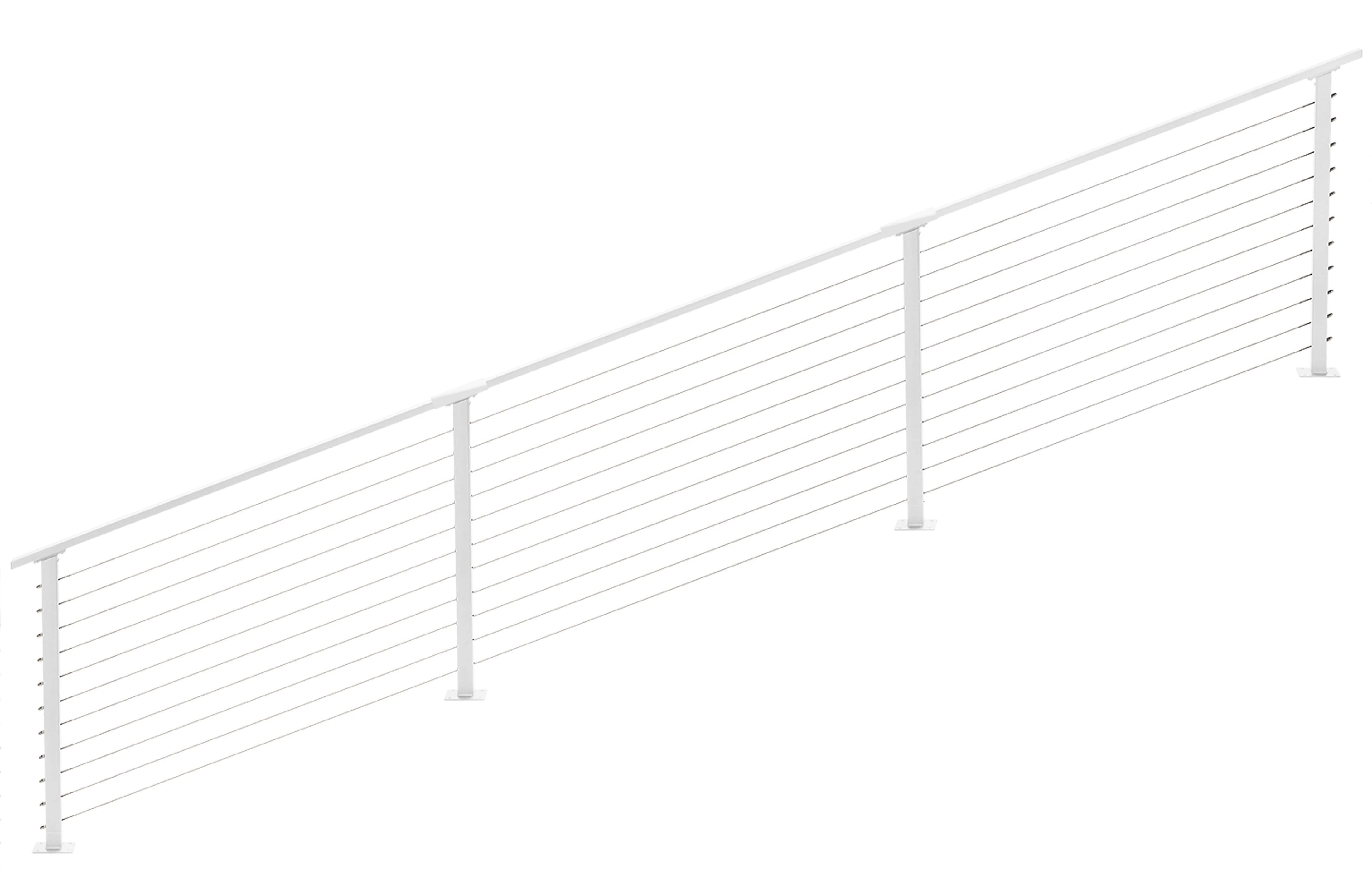 13 ft. Stair Cable Railing, White