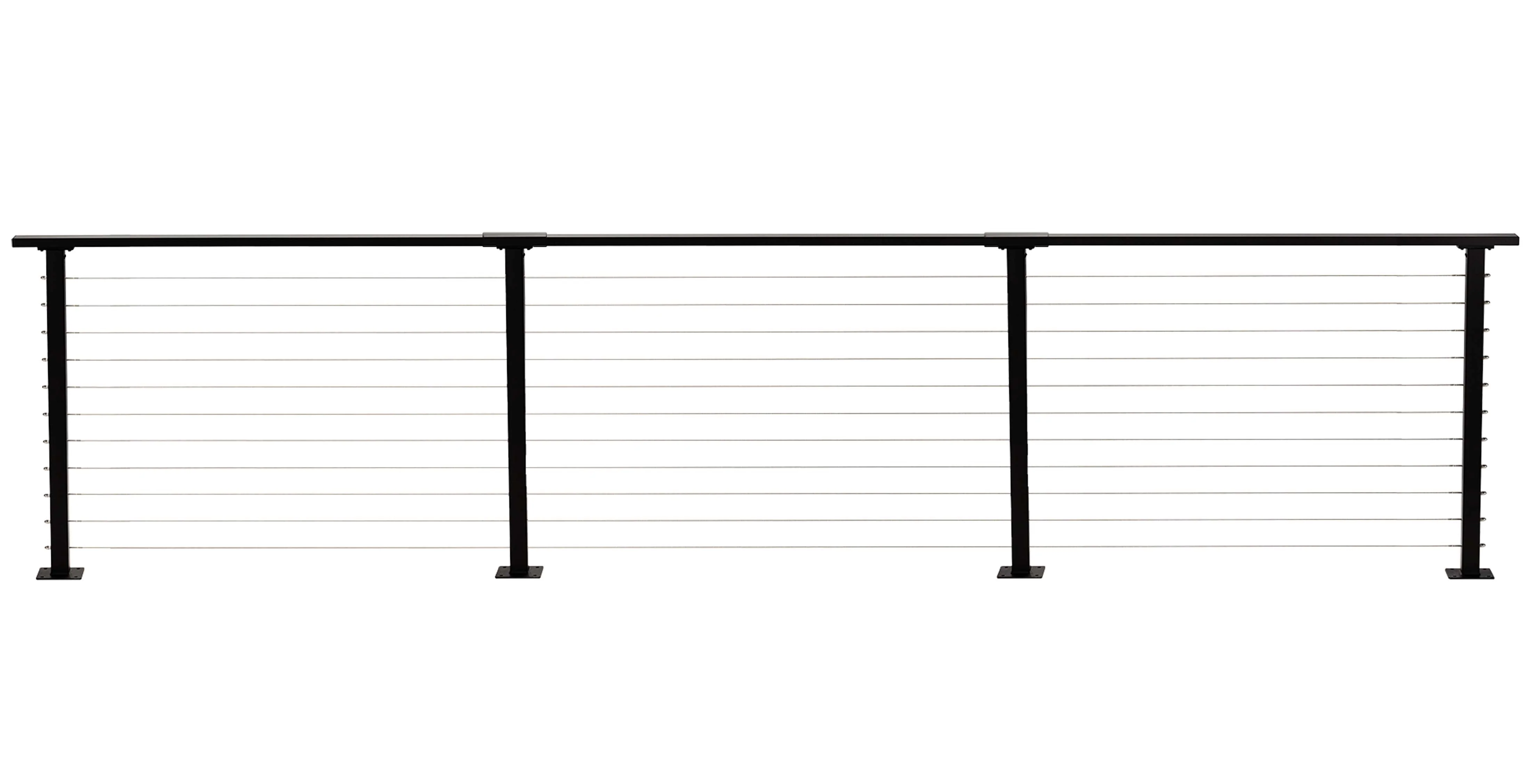 14 ft. Deck Cable Railing, 36 in. Base Mount, Black