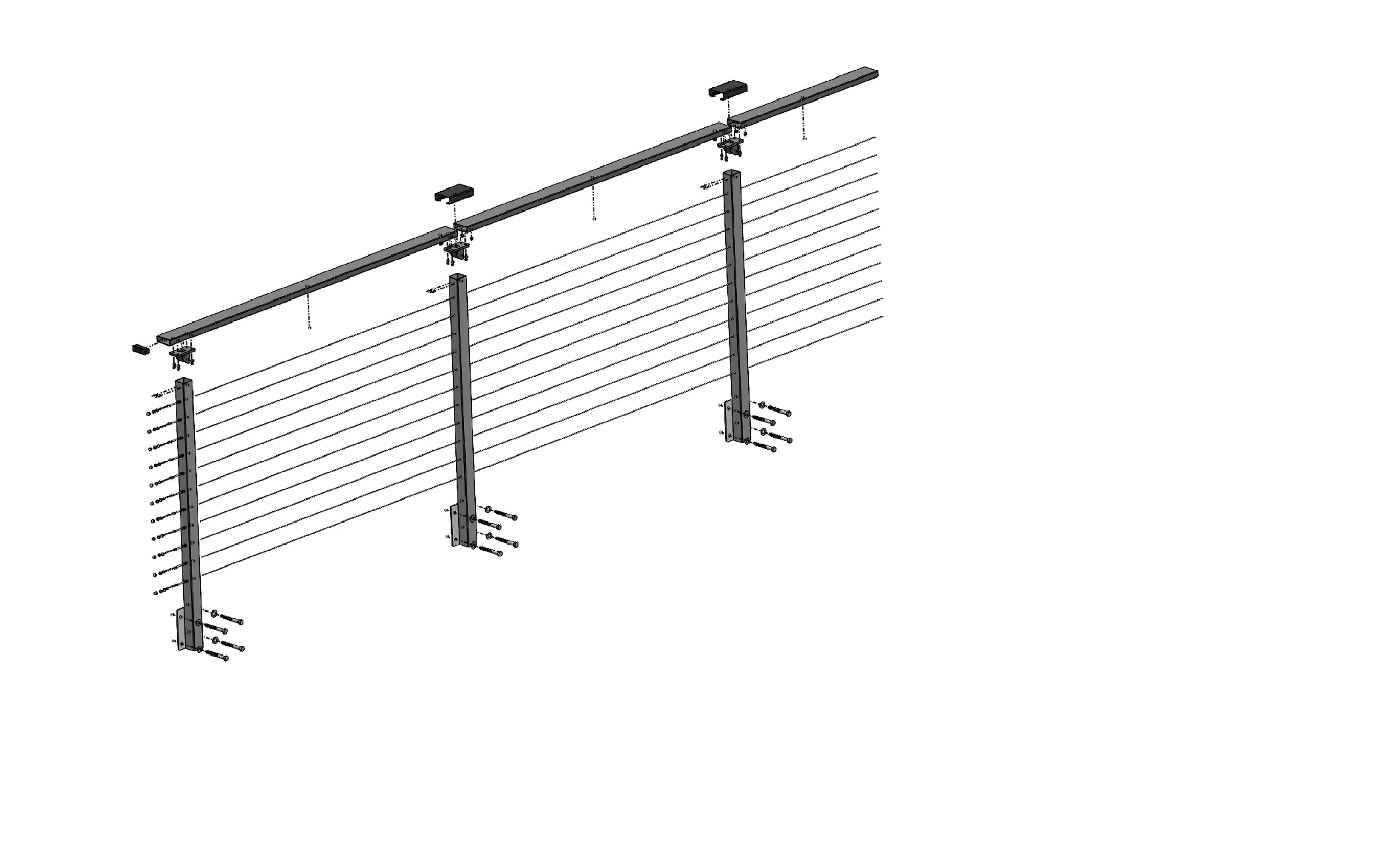 15 ft. Deck Cable Railing, 36 in. Face Mount, Grey - Image 2