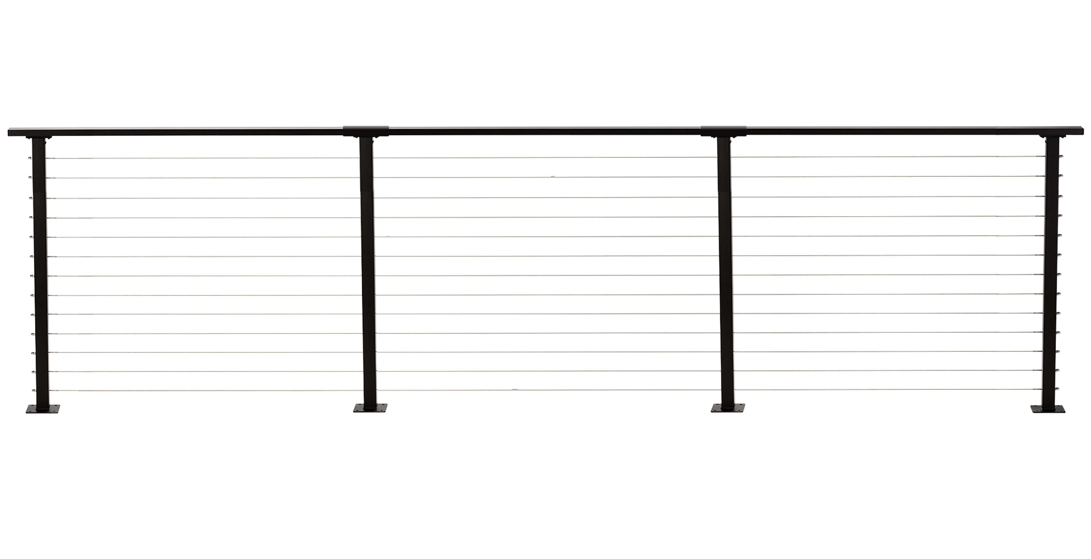 17 ft. Deck Cable Railing, 42 in. Base Mount, Black , Stainless