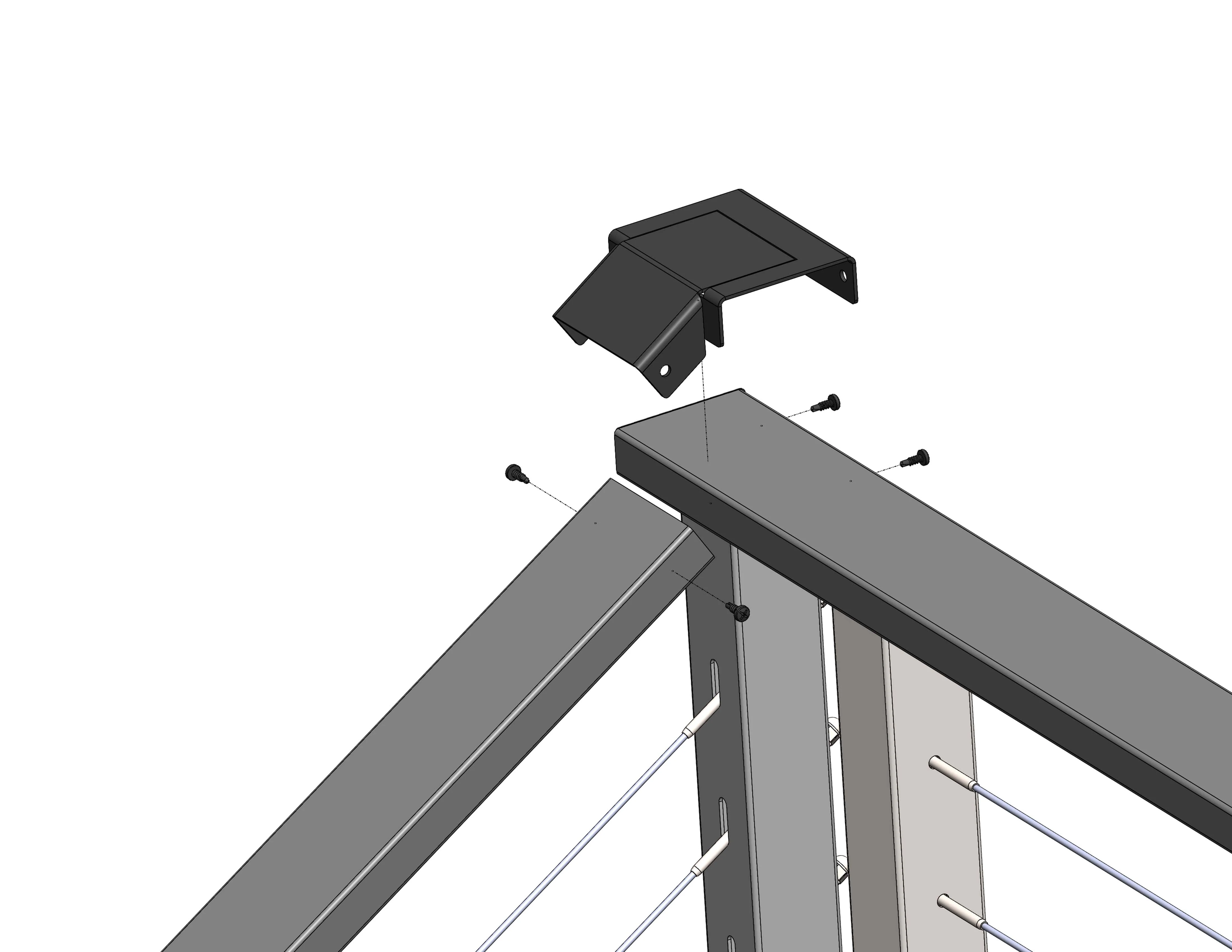 1"X3", 90 Degree Horizontal to Stair Transition Sleeve, Black - Image 2