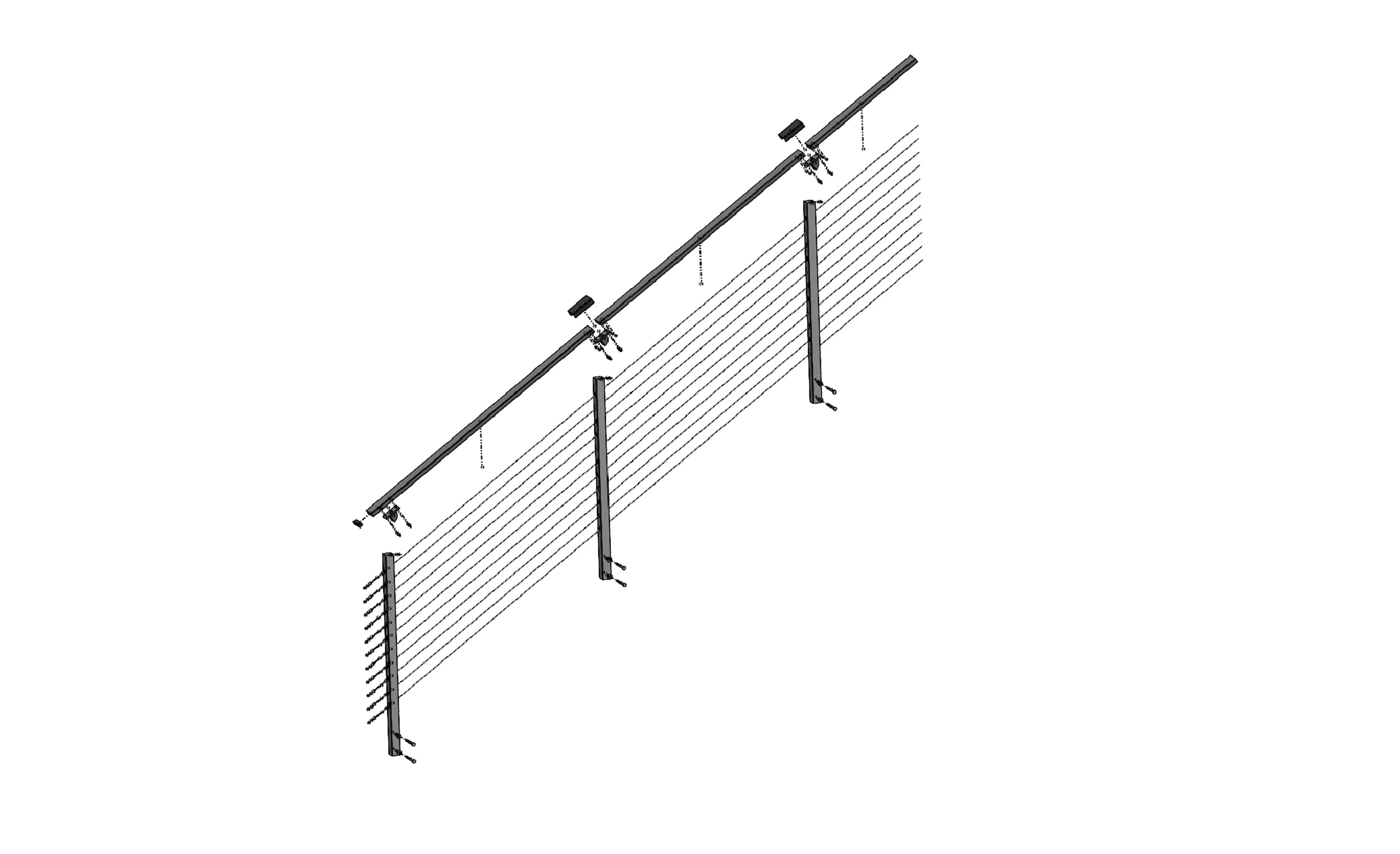 21 ft. Stair Cable Railing, 42 in. Face Mount, Black - Image 2