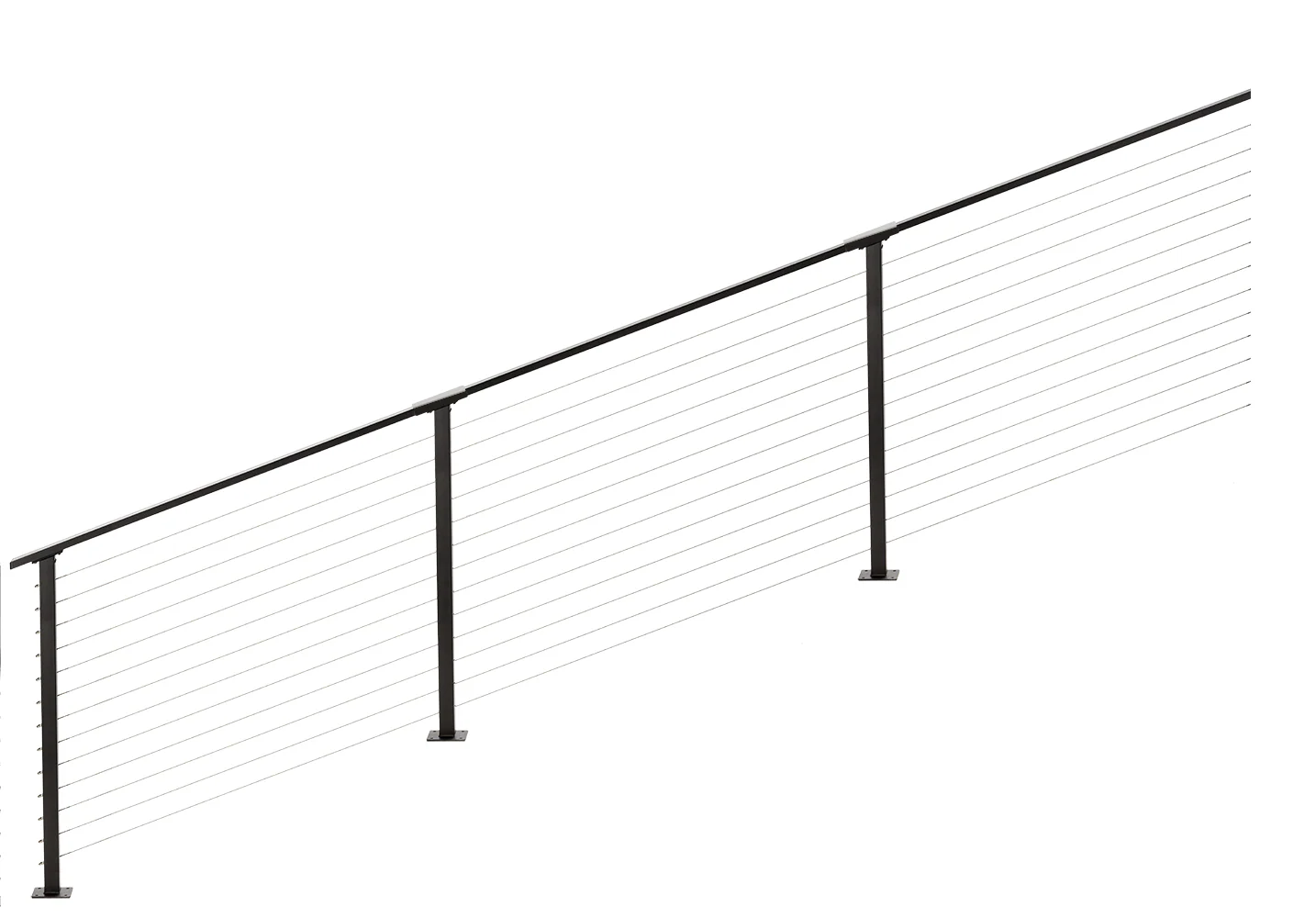 22 ft. Stair Cable Railing: 42 in. Base Mount: Bronze , Stainless