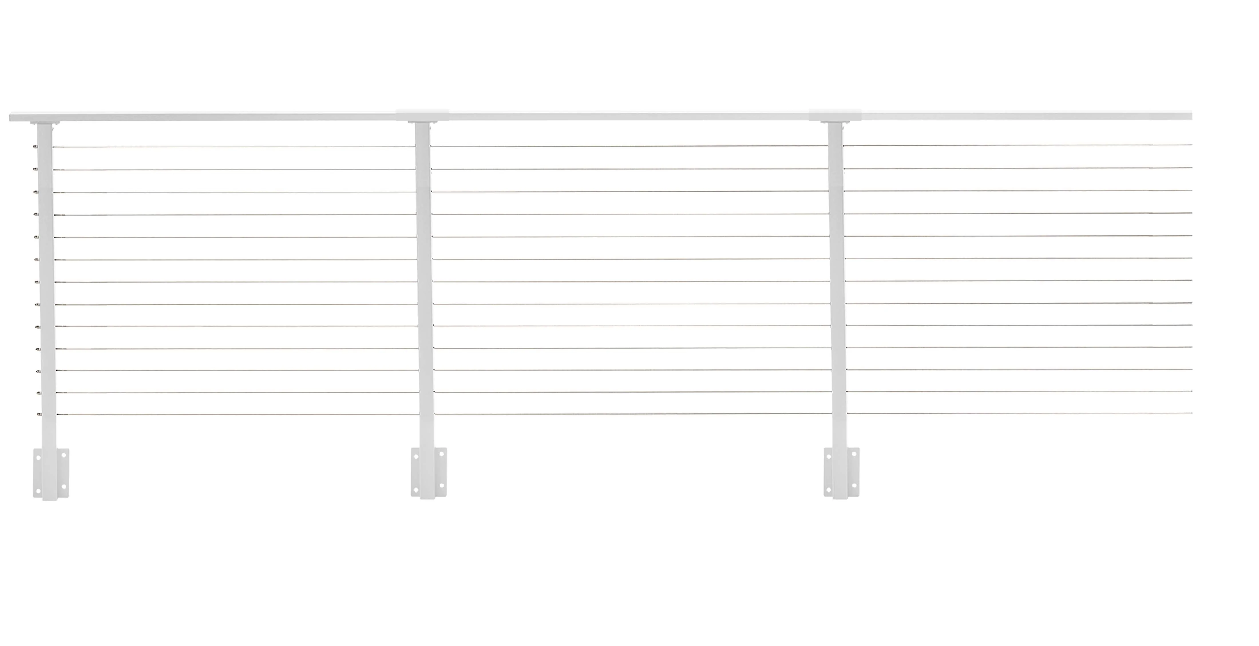 22 ft. x 42 in. White Deck Cable Railing, Face Mount
