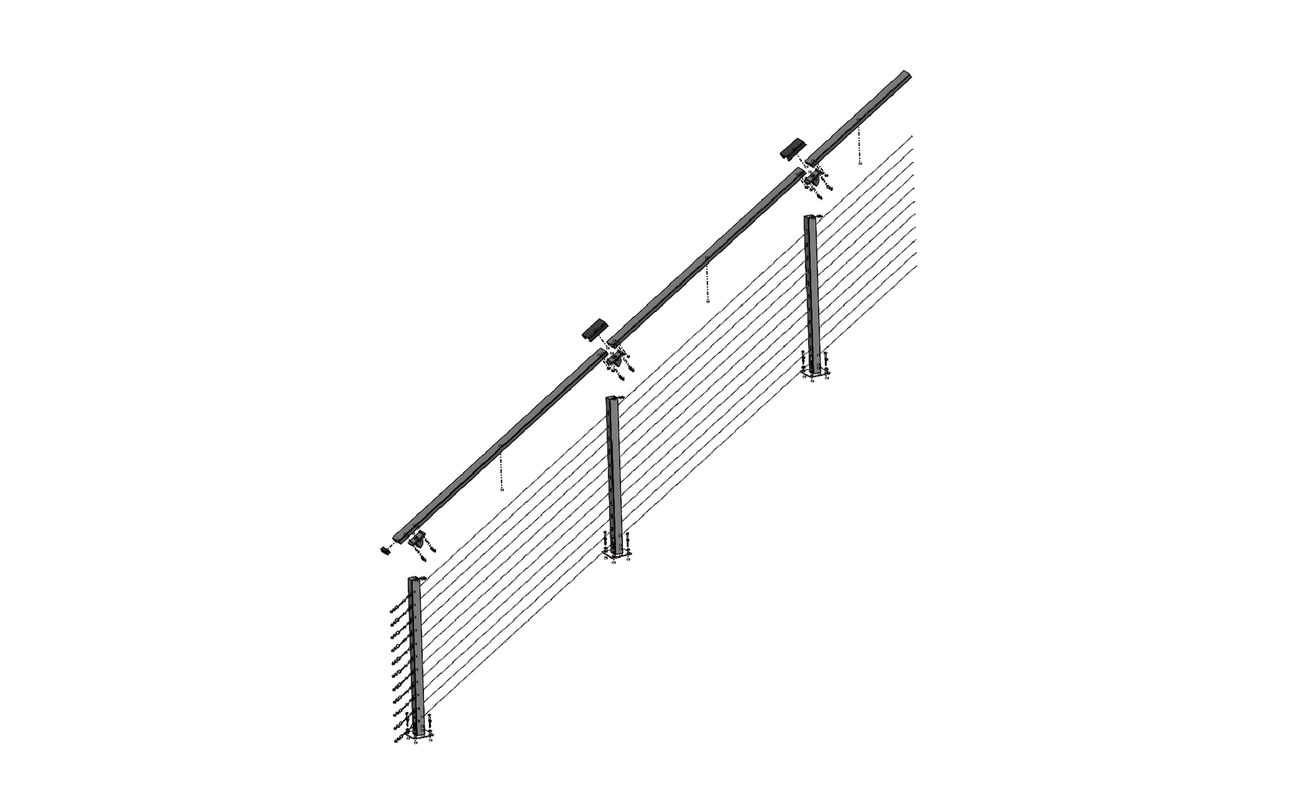 25 ft. Stair Cable Railing, 42 in. Base Mount, Black - Image 2