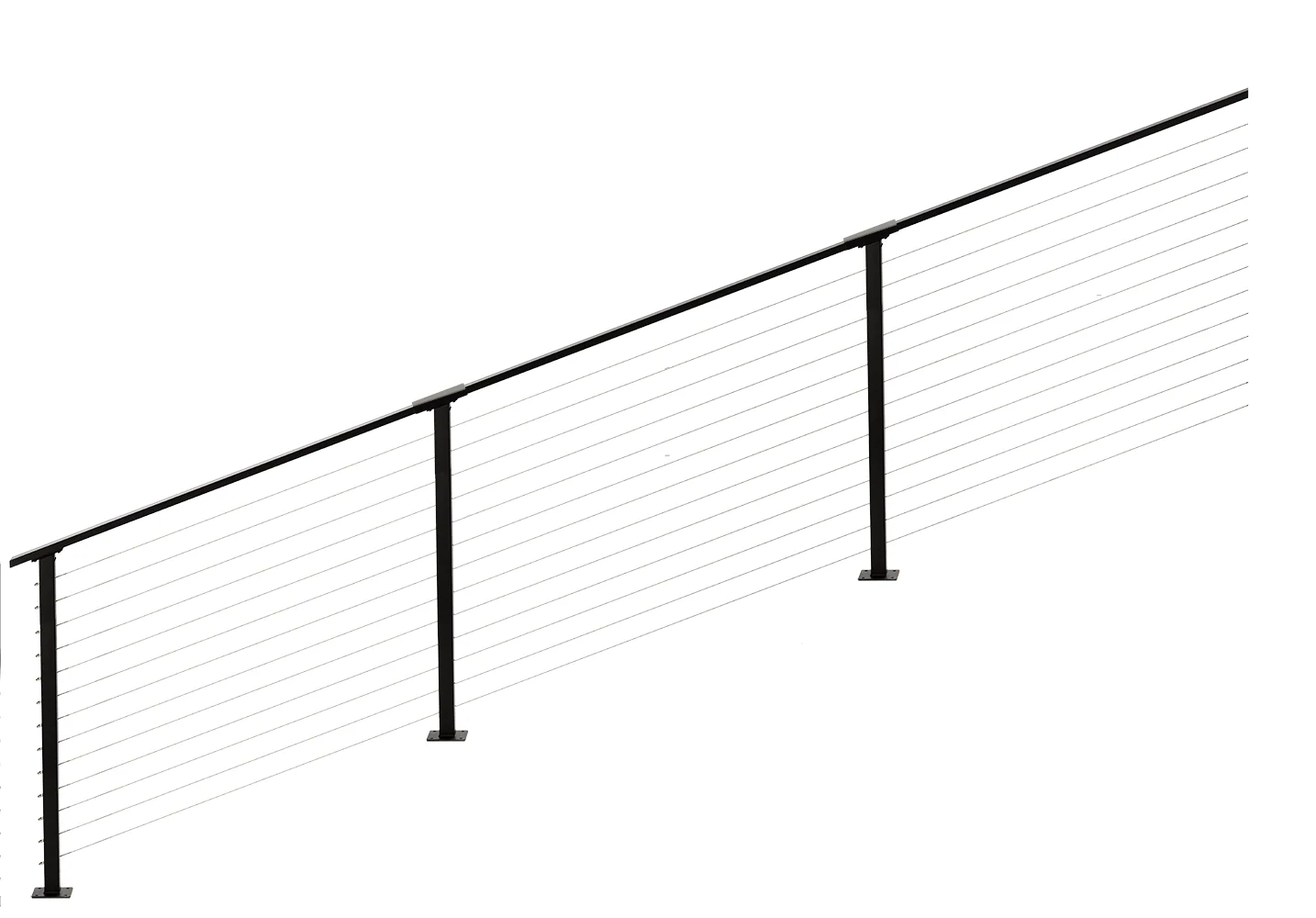 26 ft. Stair Cable Railing, 42 in. Base Mount, Black