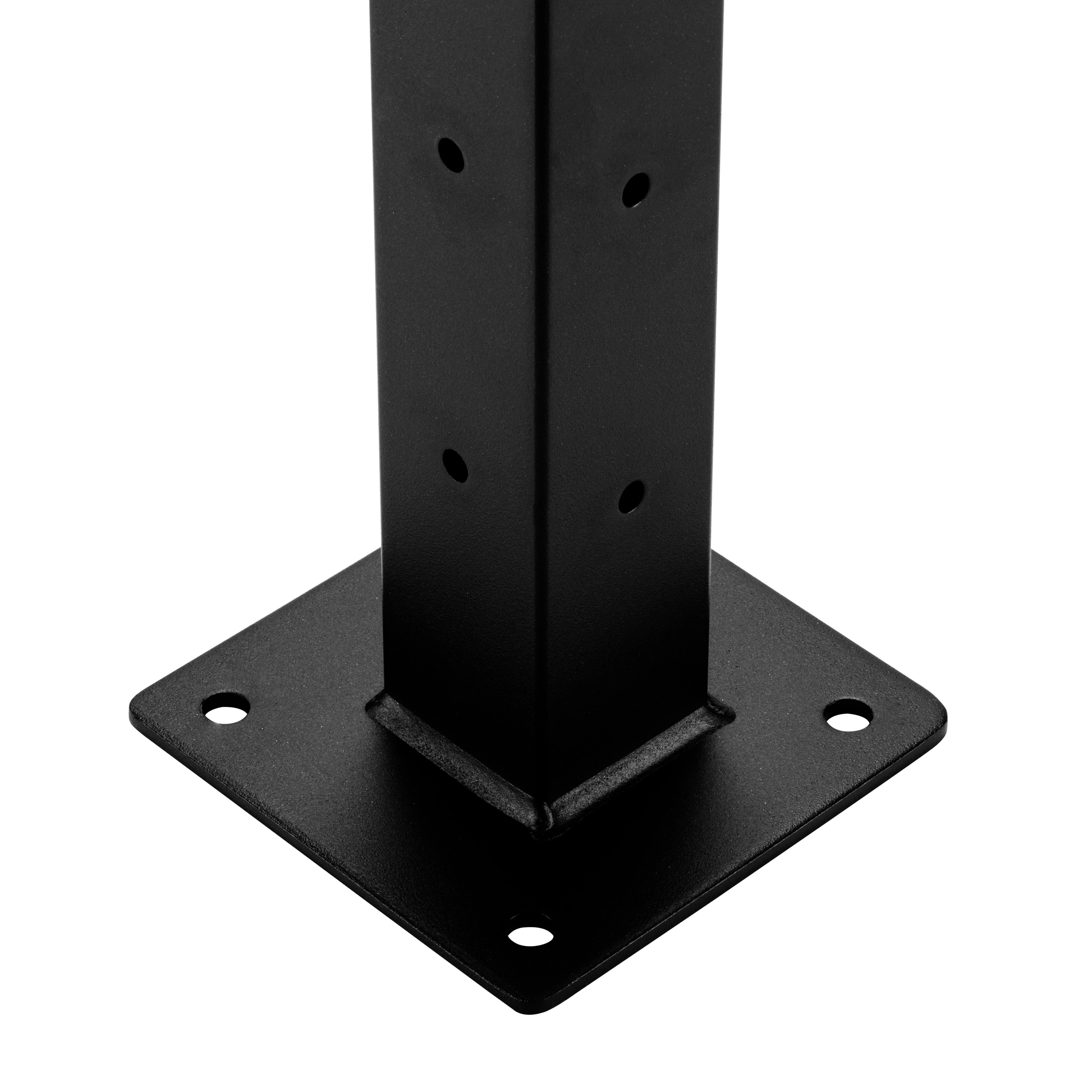 36", Base Mount, Corner, Stainless Post, Black - Image 2