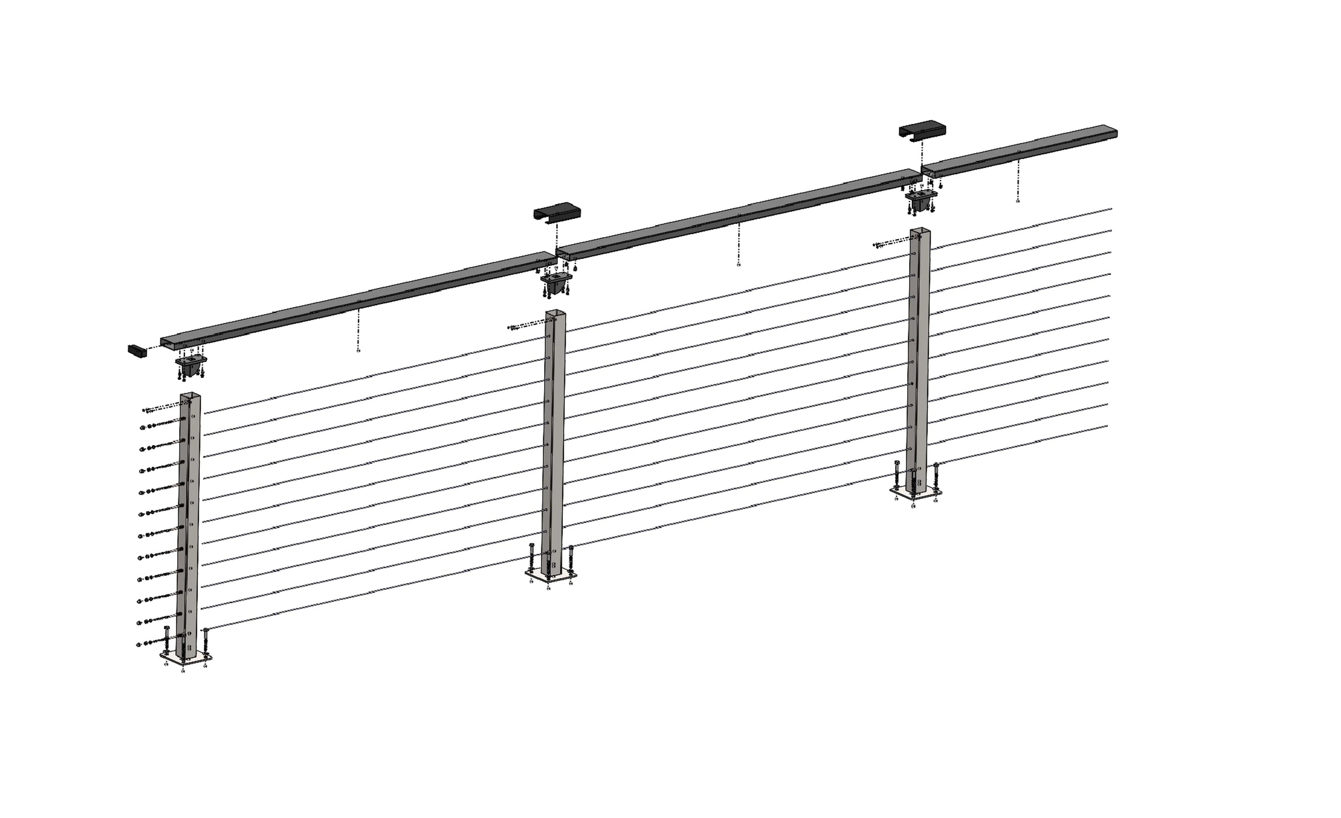 39 ft. Deck Cable Railing, 36 in. Base Mount, Grey - Image 2