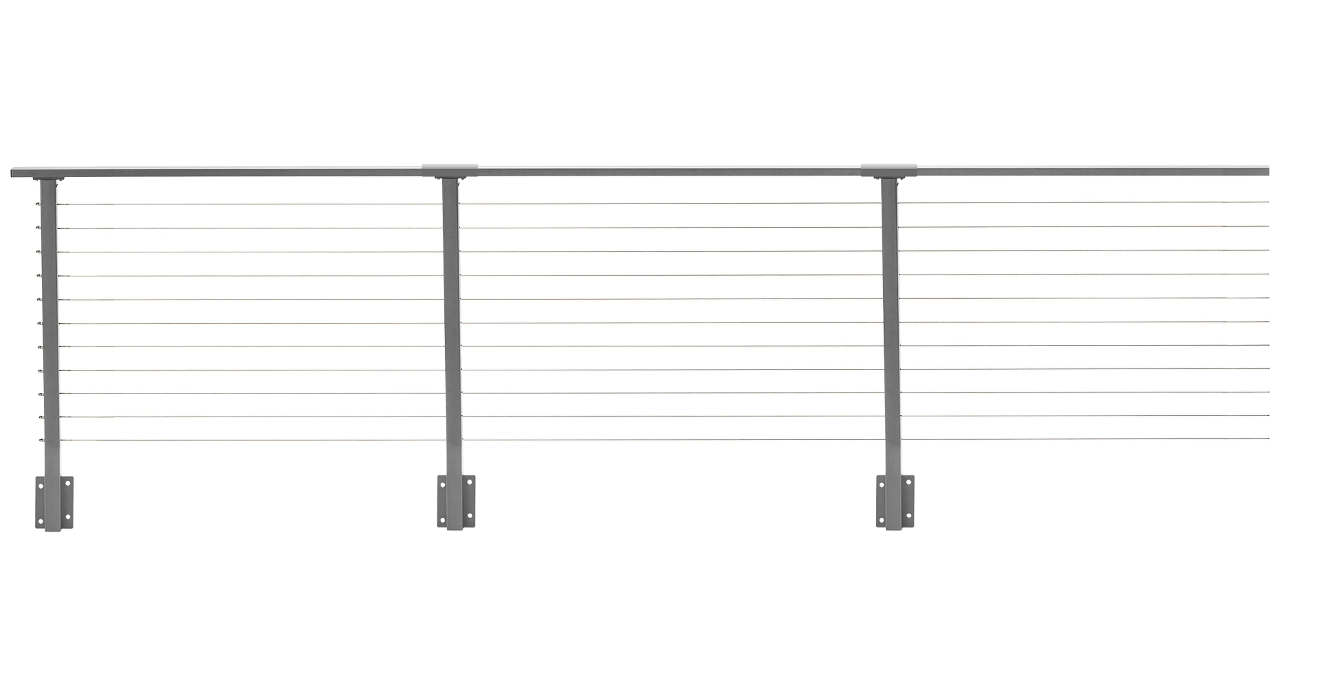 40 ft. x 36 in. Grey Deck Cable Railing, Face Mount