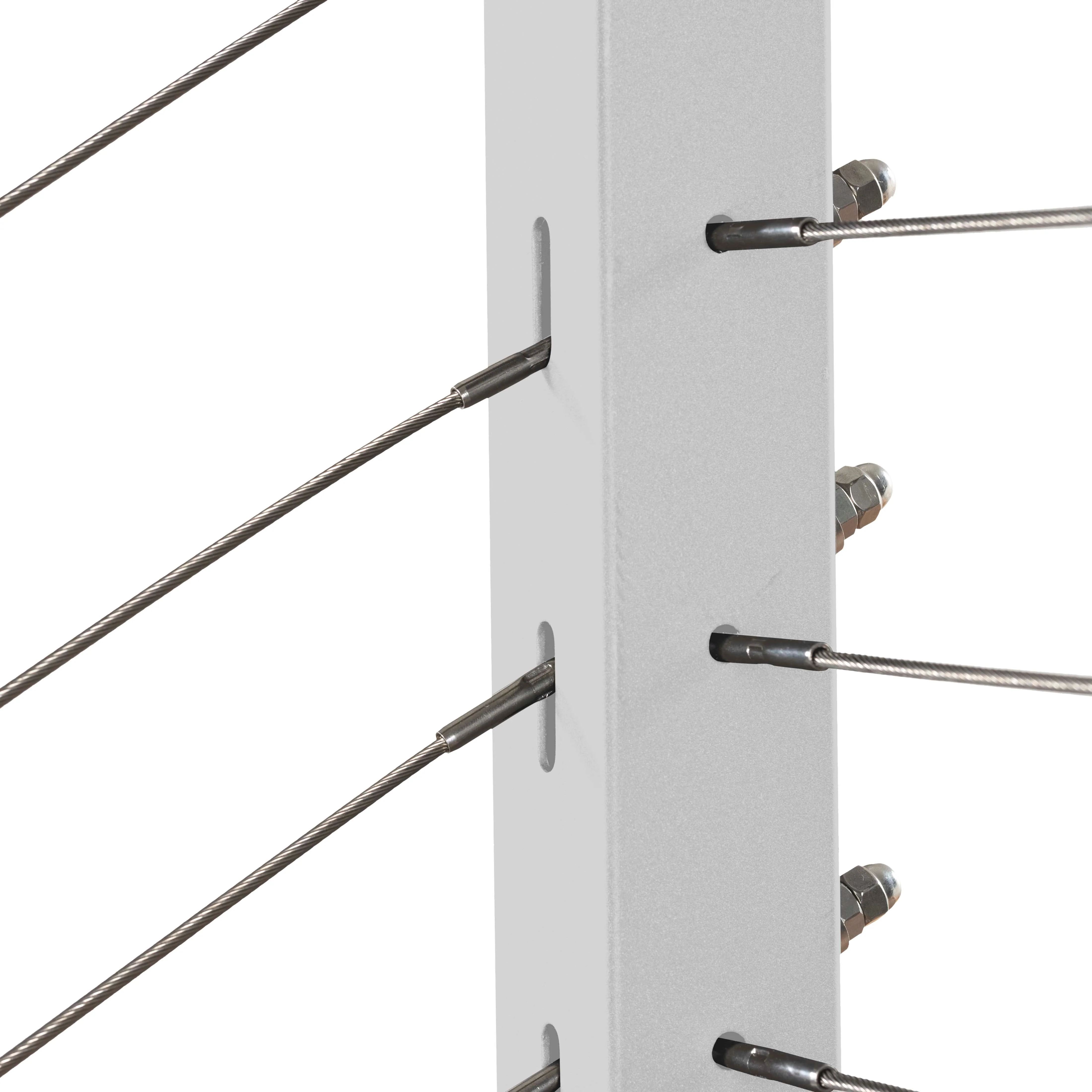 42", Base Mount, 36" Transition, Stainless Post, White - Image 2