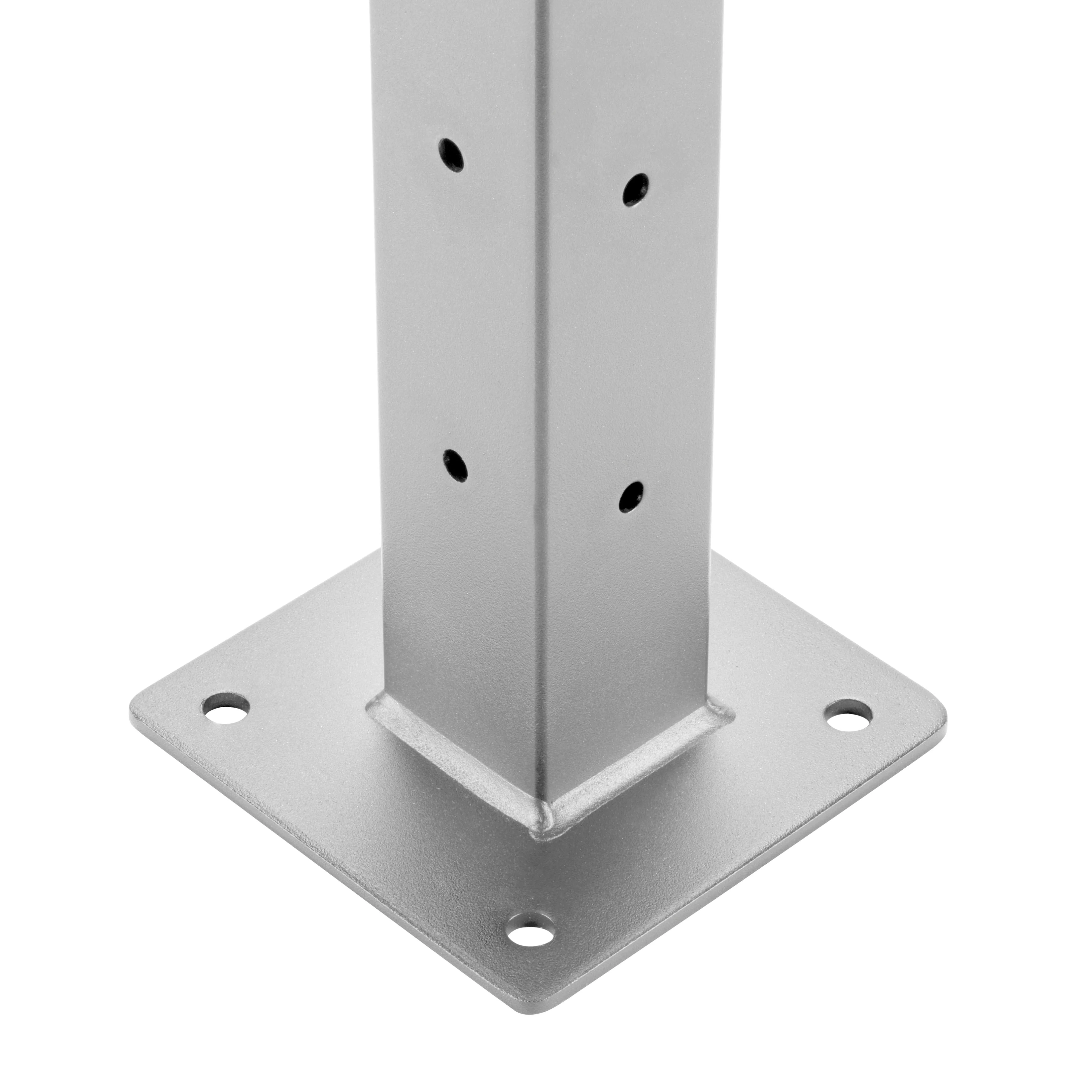 42", Base Mount, Corner, Stainless Post, Grey - Image 2