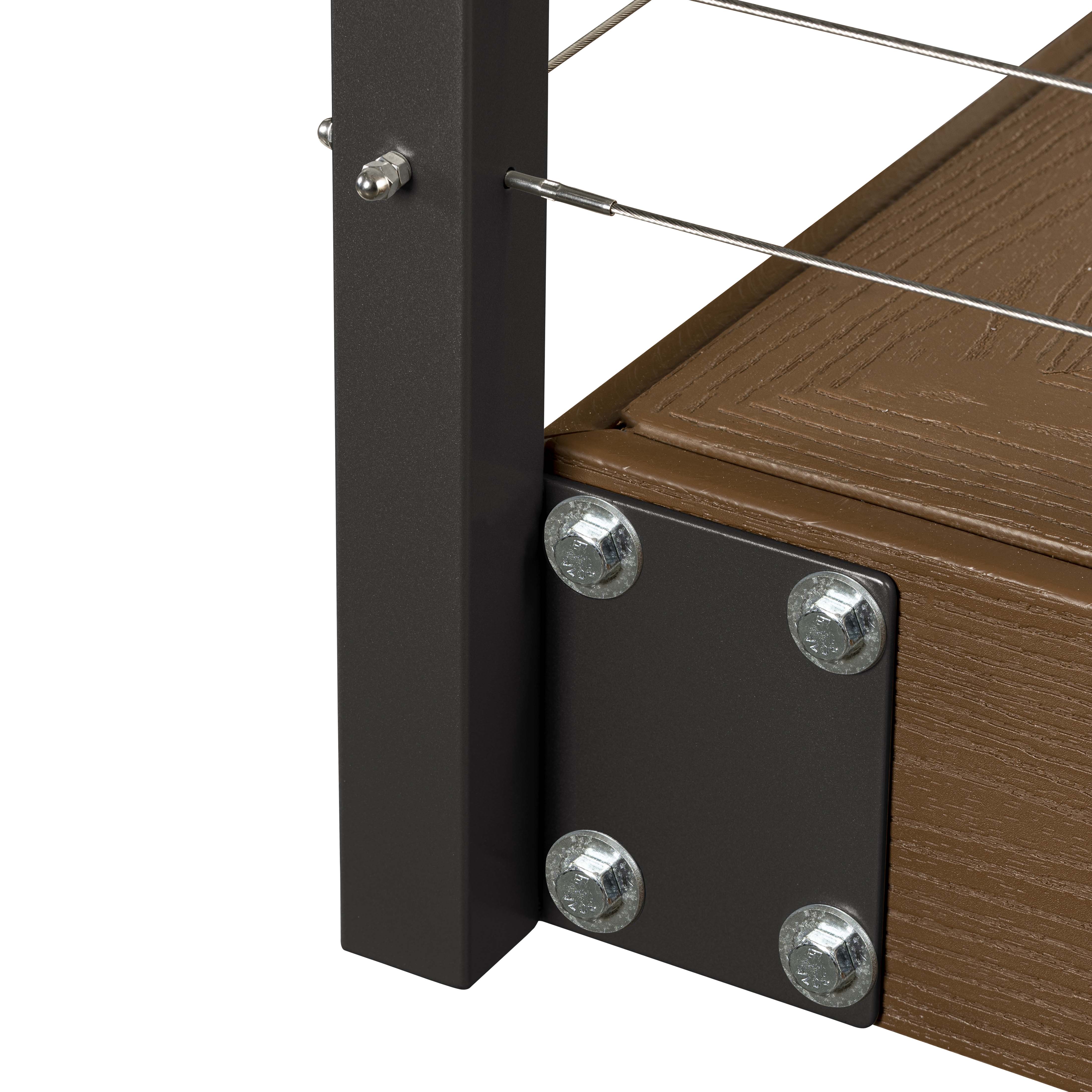 42", Fascia Mount, Corner, Zinc Post, Bronze - Image 2