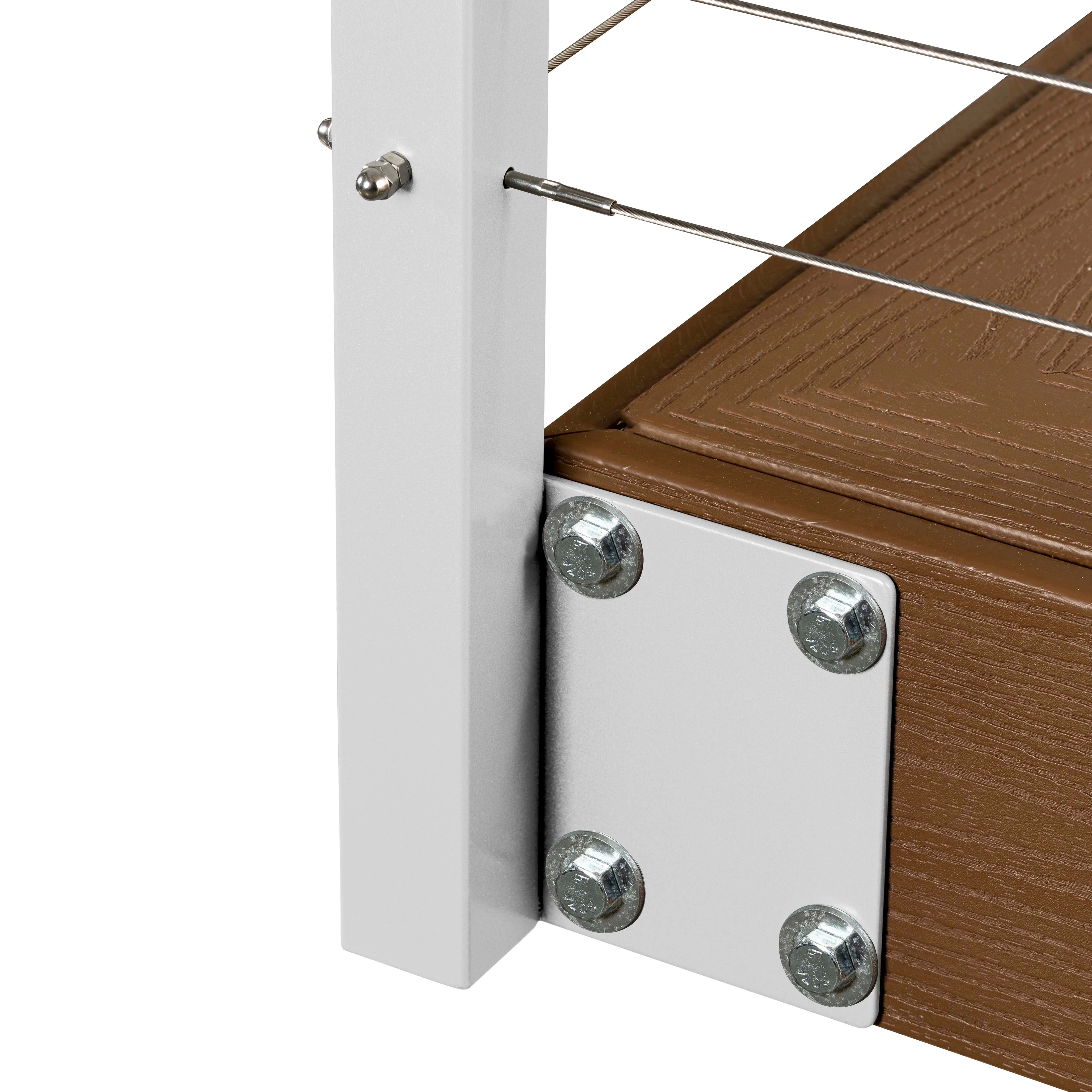 42", Fascia Mount, Corner, Zinc Post, White - Image 2