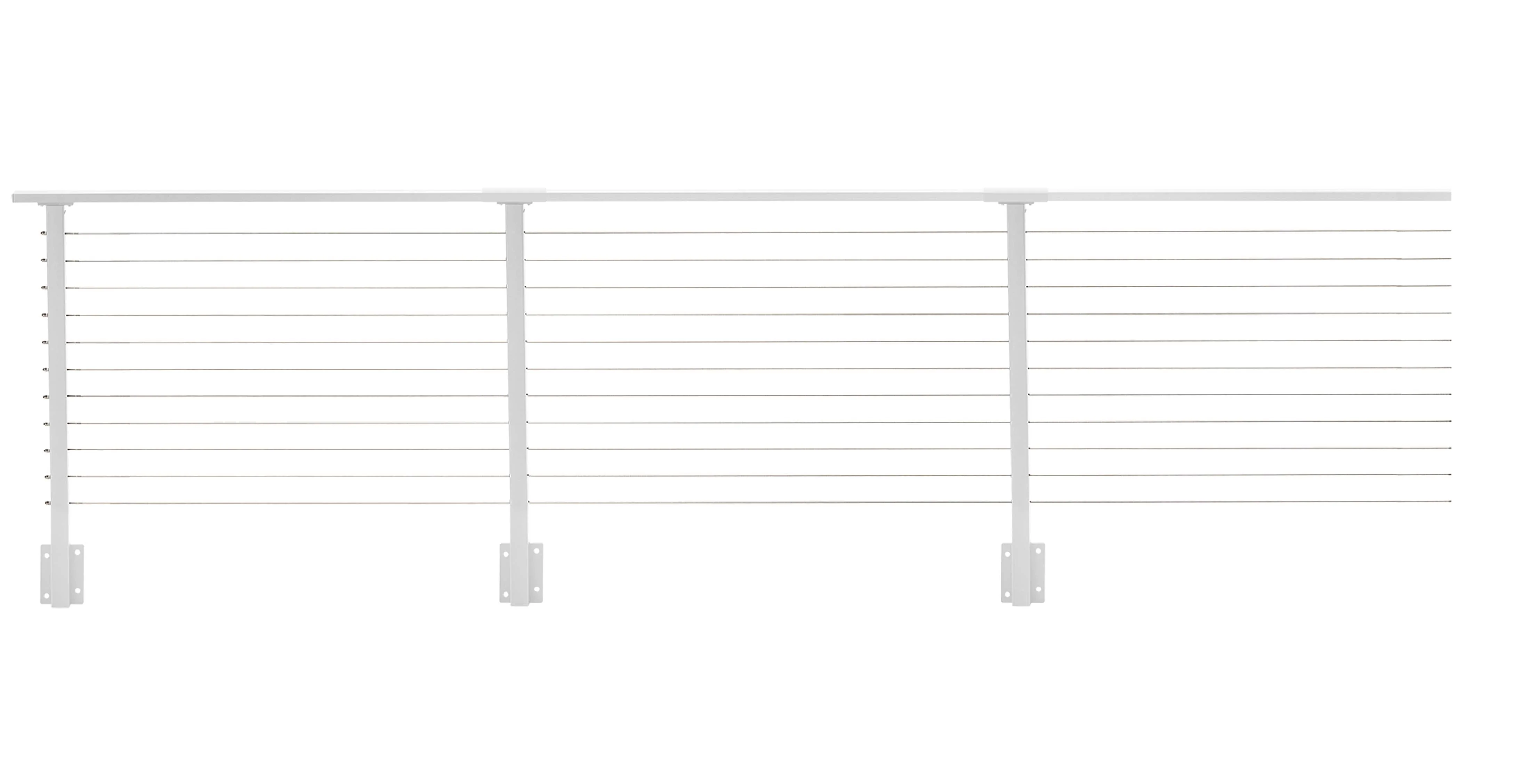 51 ft. Deck Cable Railing, 36 in. Face Mount, White