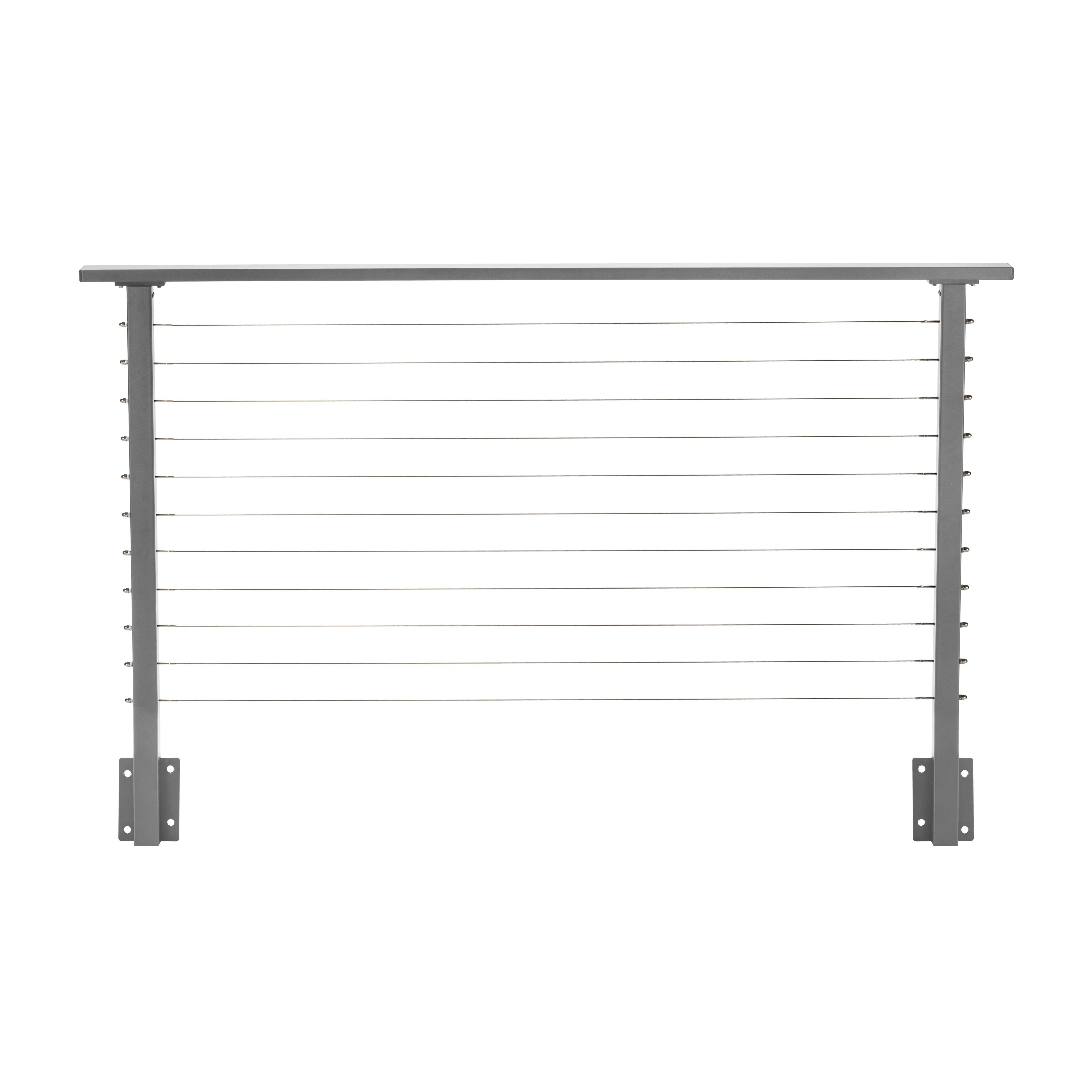 6 ft. Deck Cable Railing, 36 in. Face Mount, Grey
