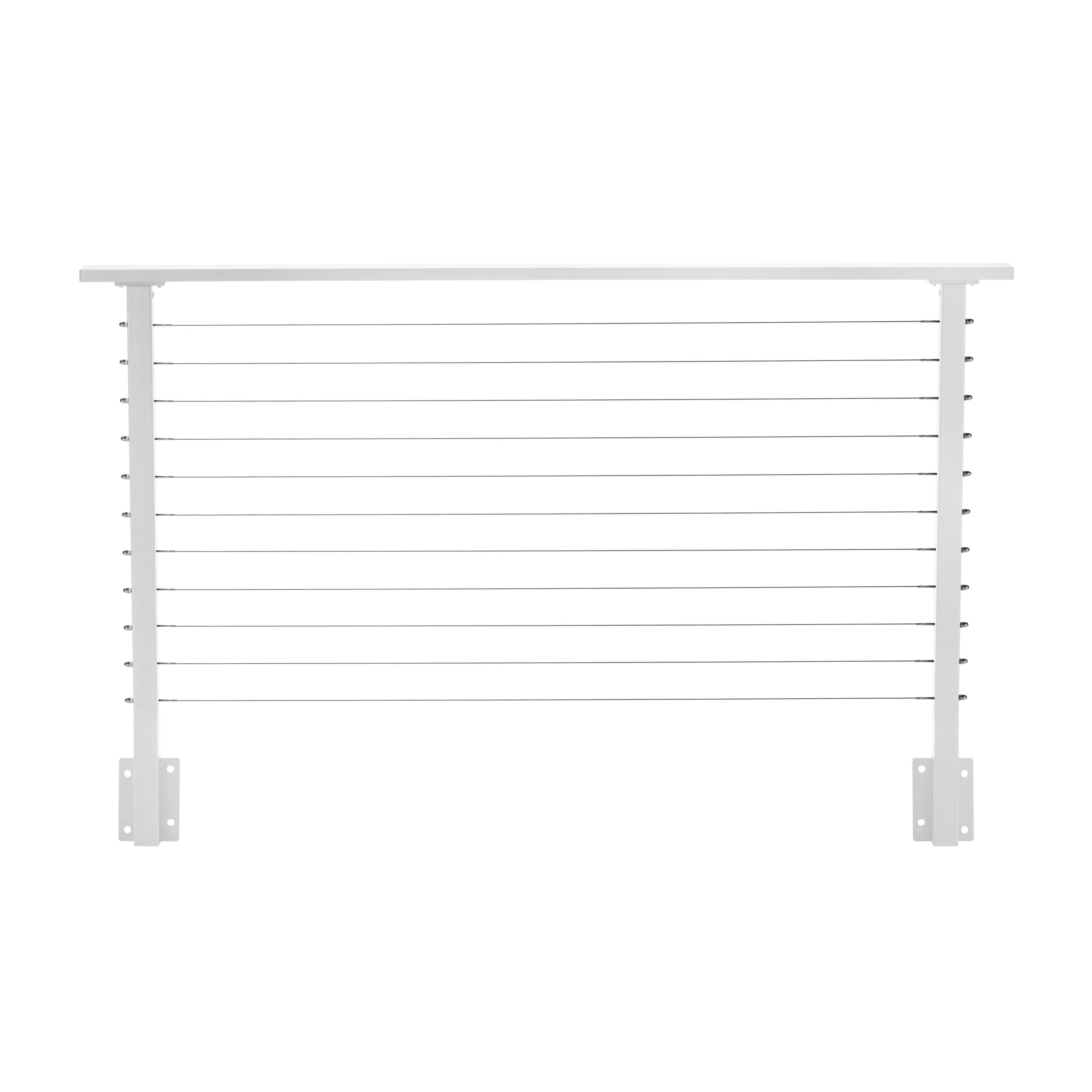 6 ft. Deck Cable Railing, 42 in. Face Mount, White