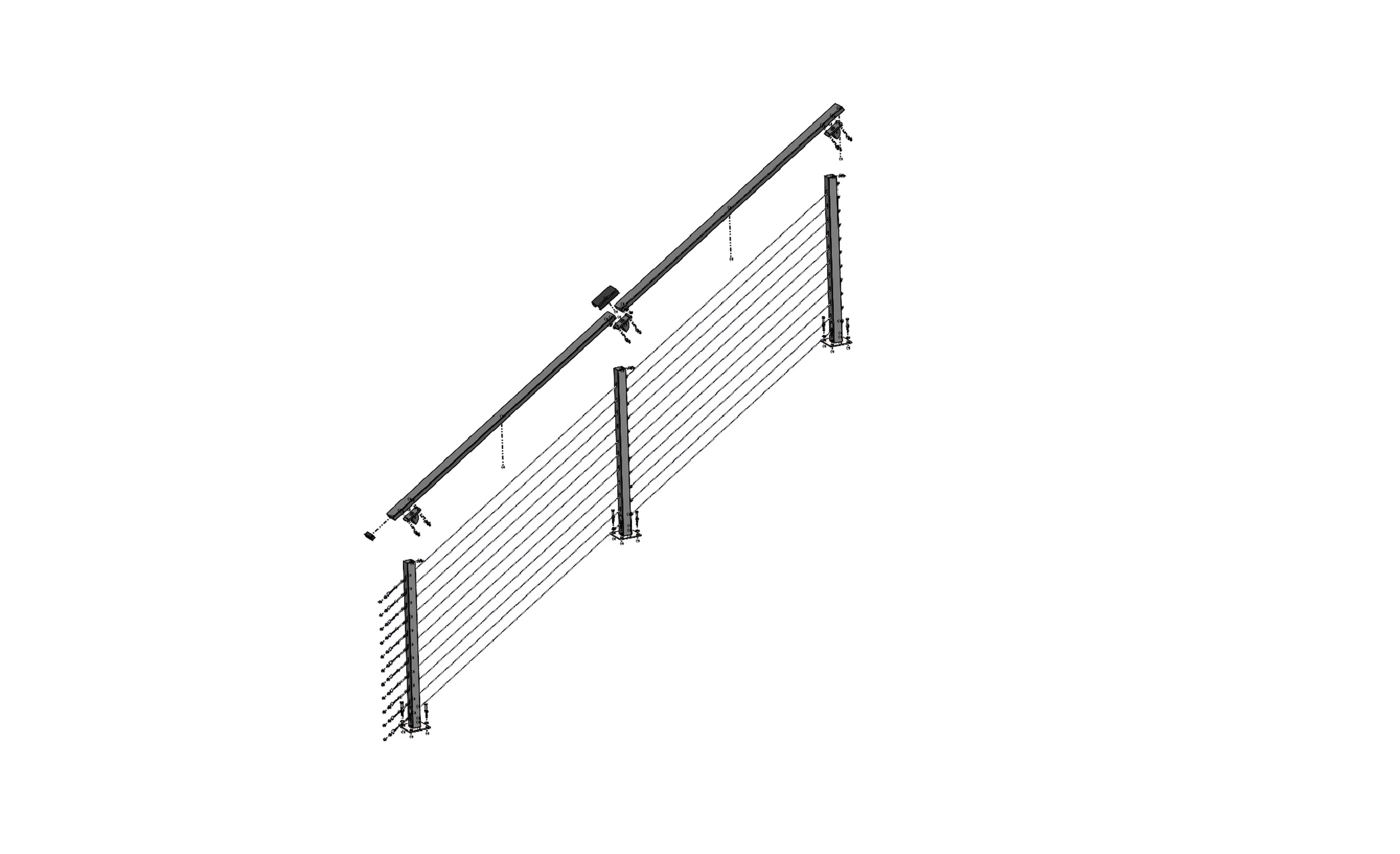 7 ft. Black Stair Cable Railing 36 in. Base Mount - Image 2