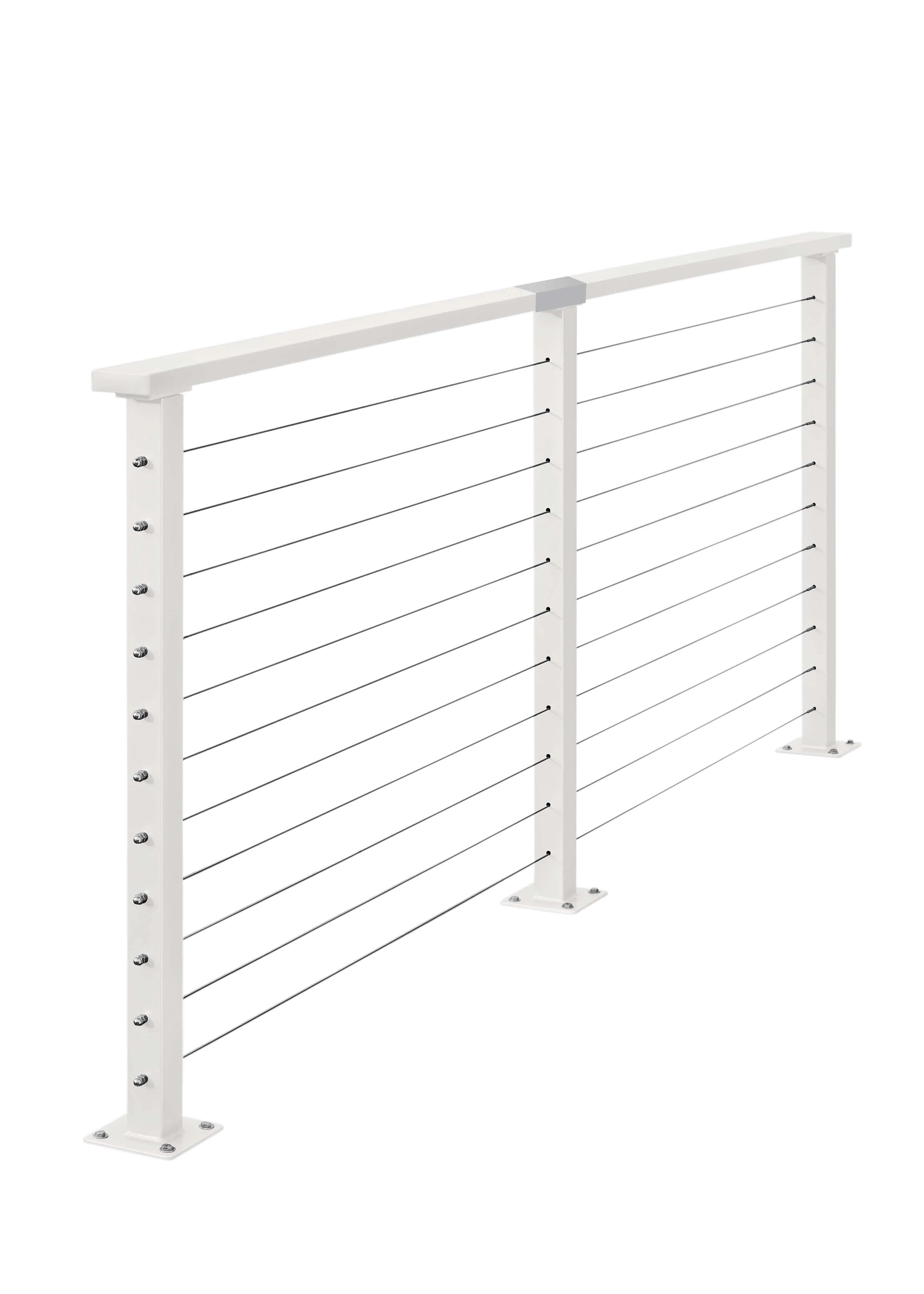 7 ft. Deck Cable Railing, 36 in. Base Mount, White - Image 2