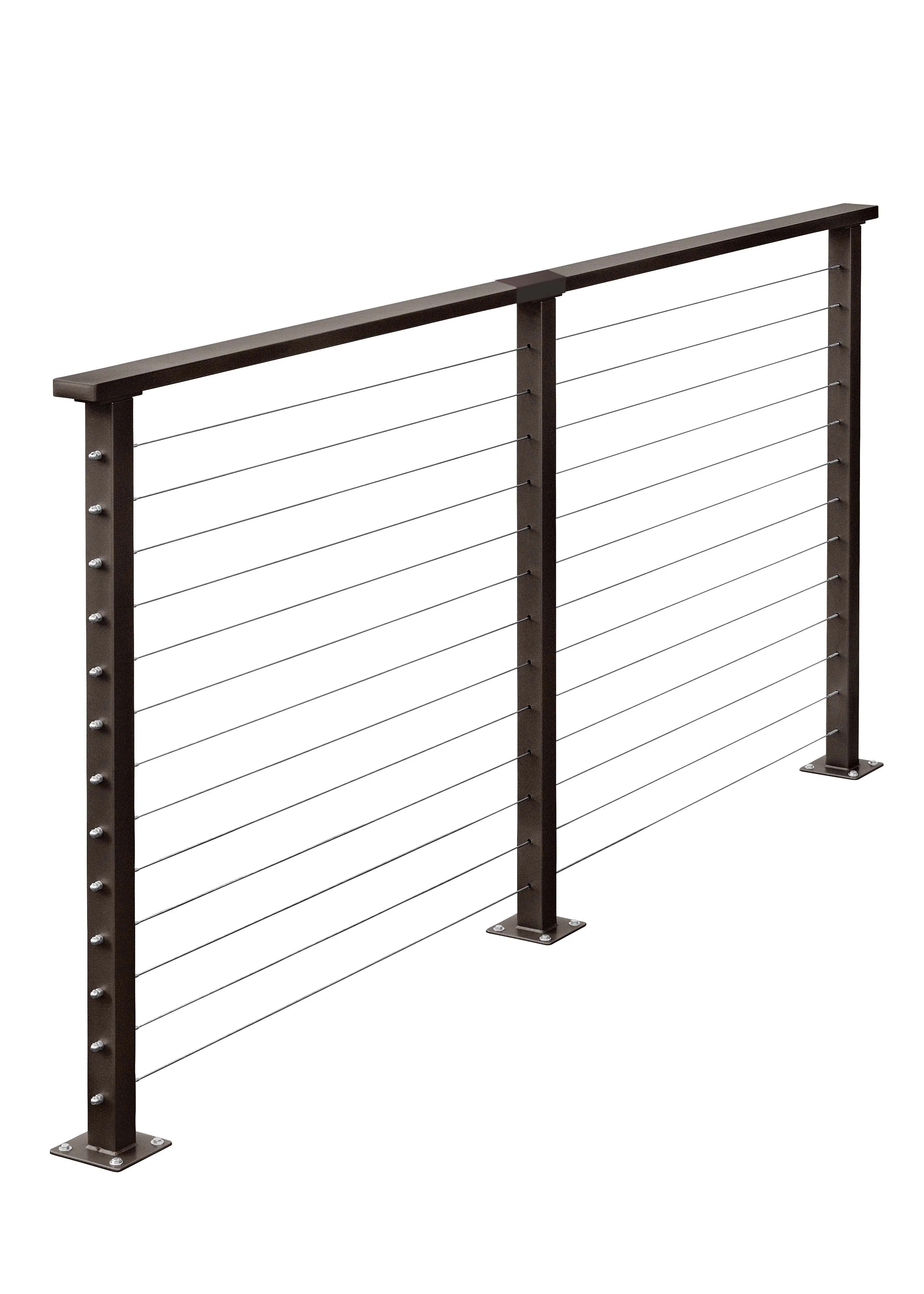 7 ft. Deck Cable Railing, 42 in. Base Mount, Bronze - Image 2