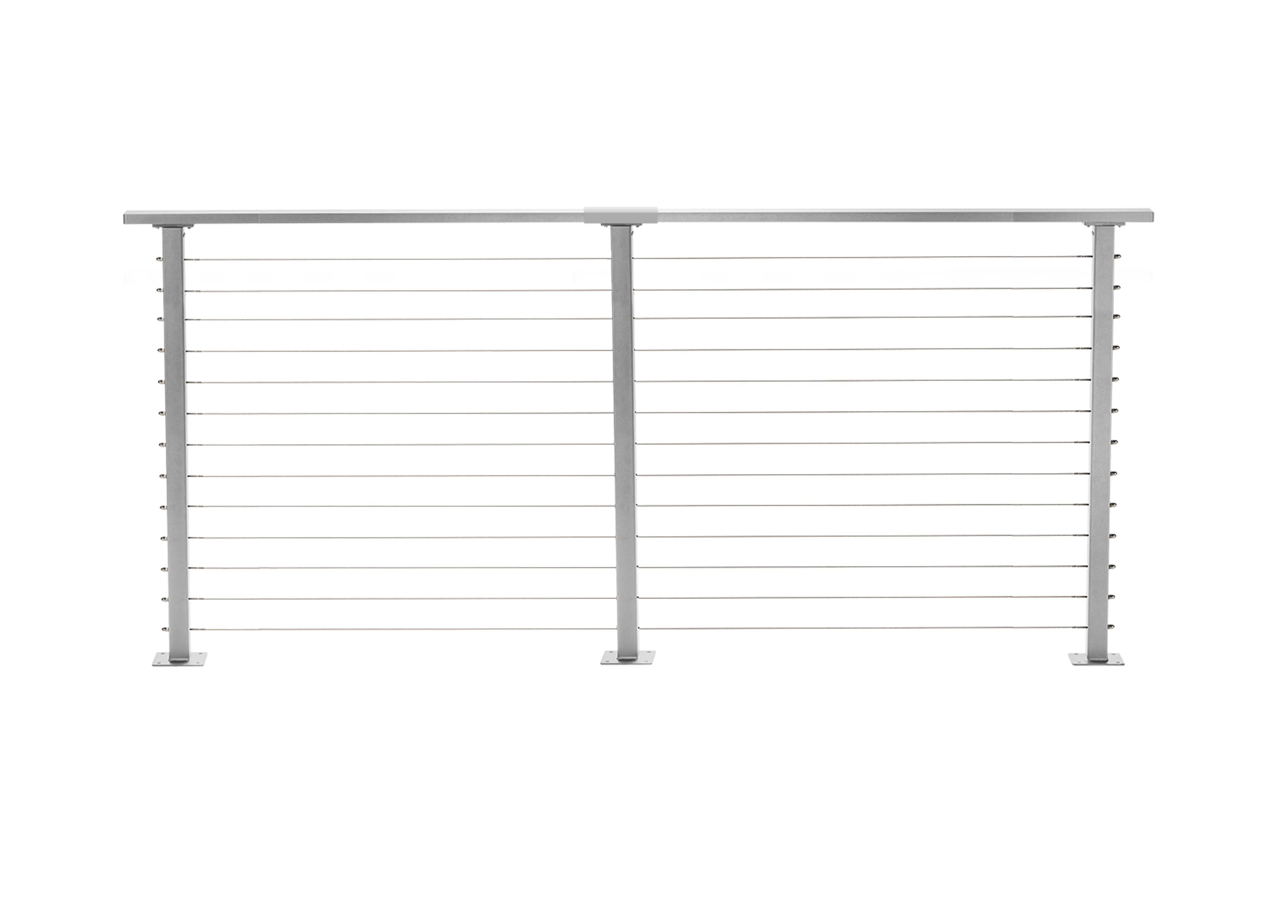 7 ft. Deck Cable Railing, 42 in. Base Mount, Grey