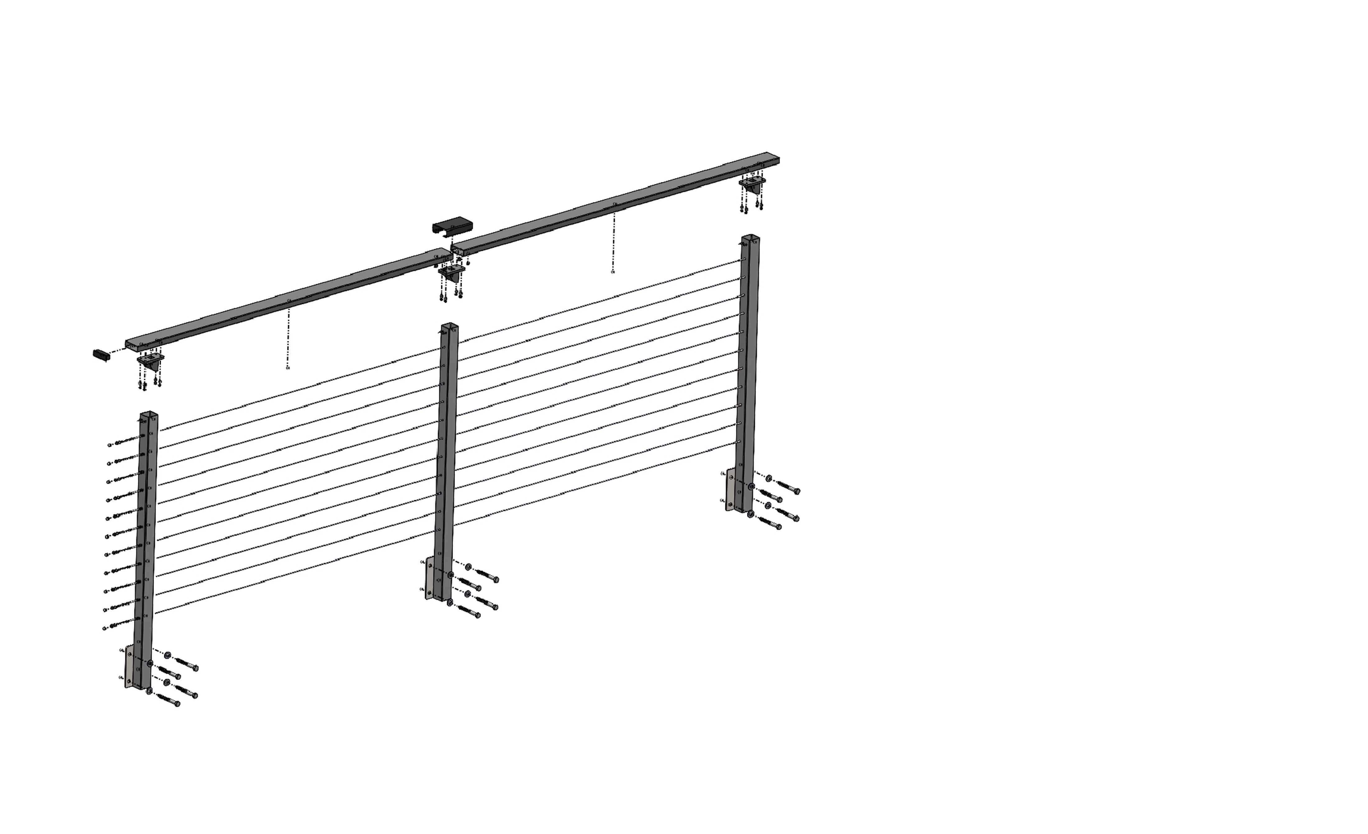 8 ft. Deck Cable Railing, 36 in. Face Mount, White , Stainless - Image 11