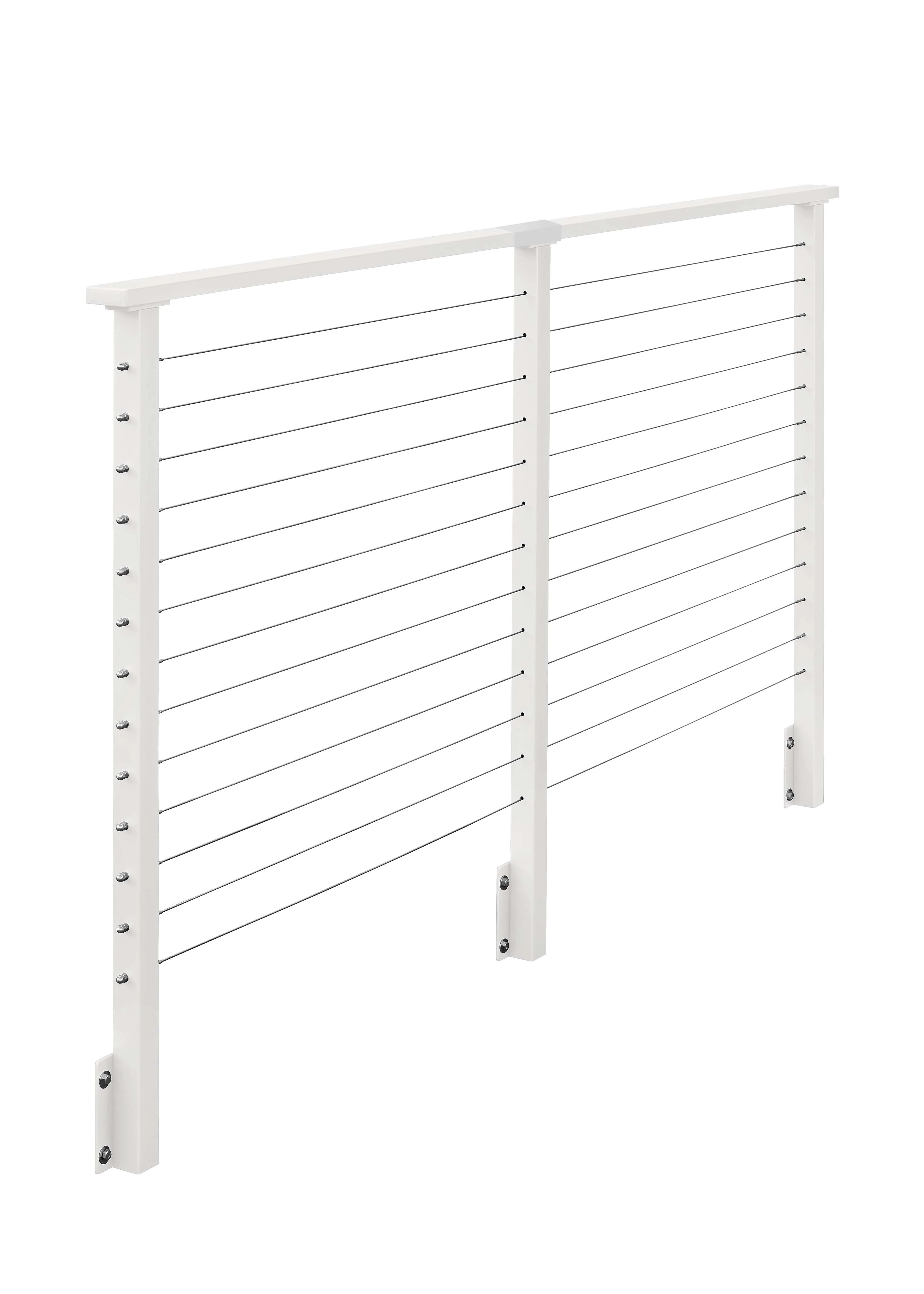 8 ft. Deck Cable Railing, 42 in. Face Mount, White , Stainless - Image 2