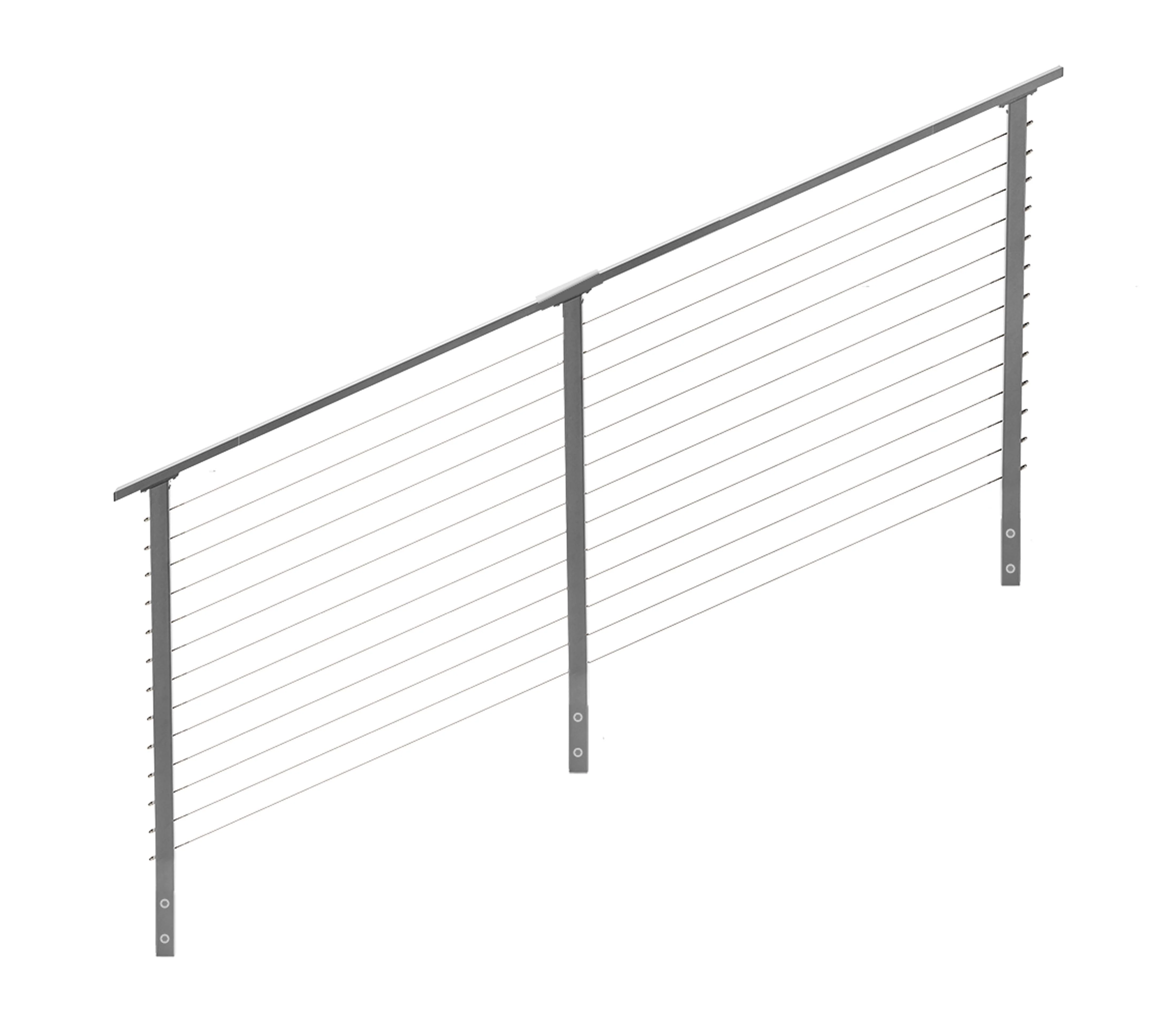 8 ft. Stair Cable Railing, 42 in. Face Mount, Grey