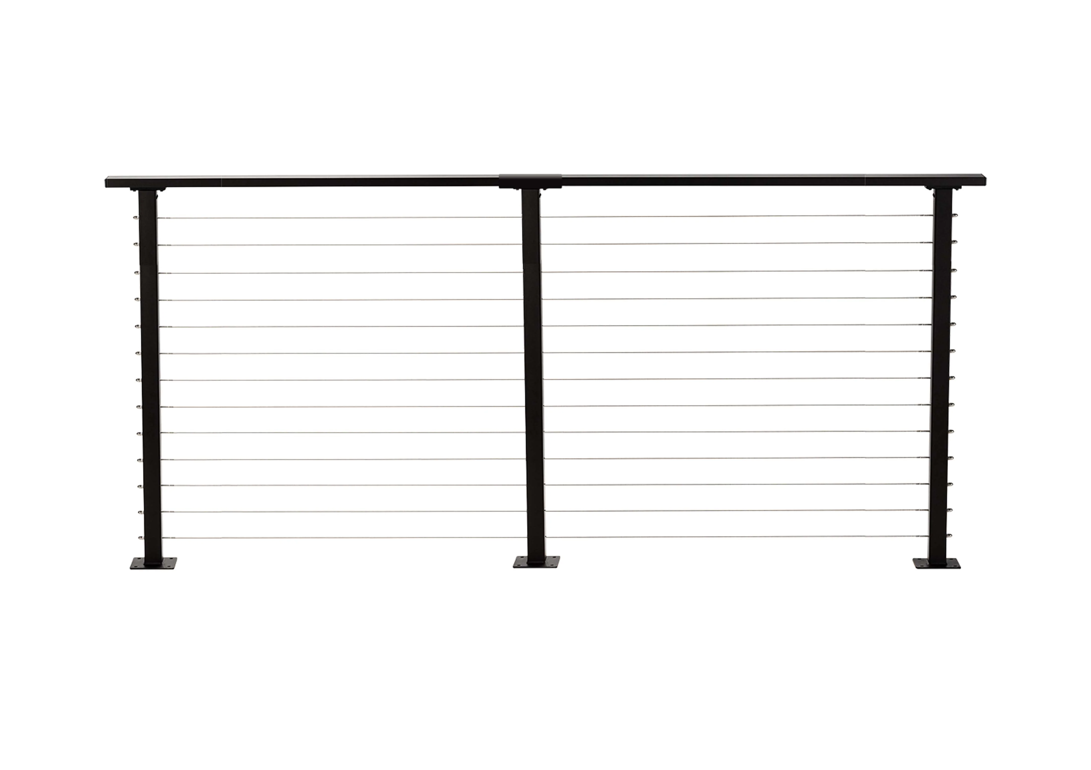 9 ft. Deck Cable Railing, 42 in. Base Mount, Black