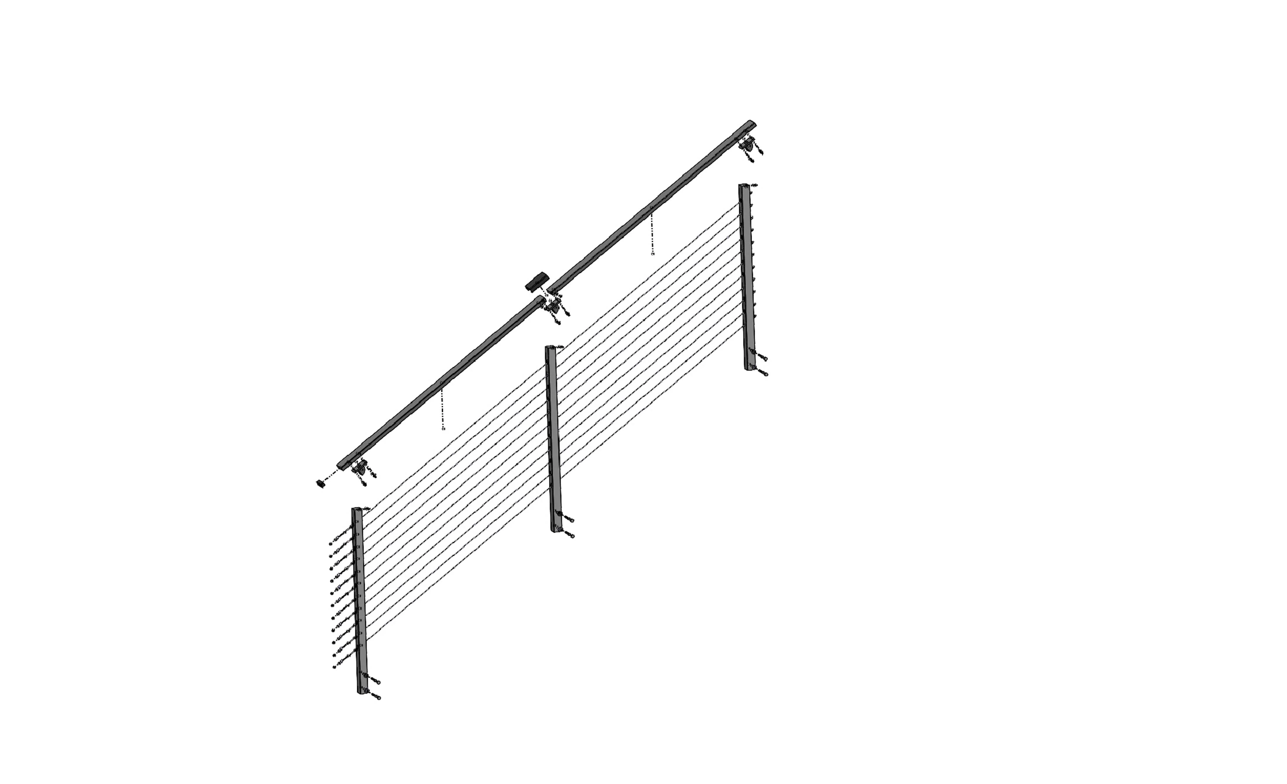 9 ft. Stair Cable Railing, 42 in. Face Mount, Bronze - Image 2